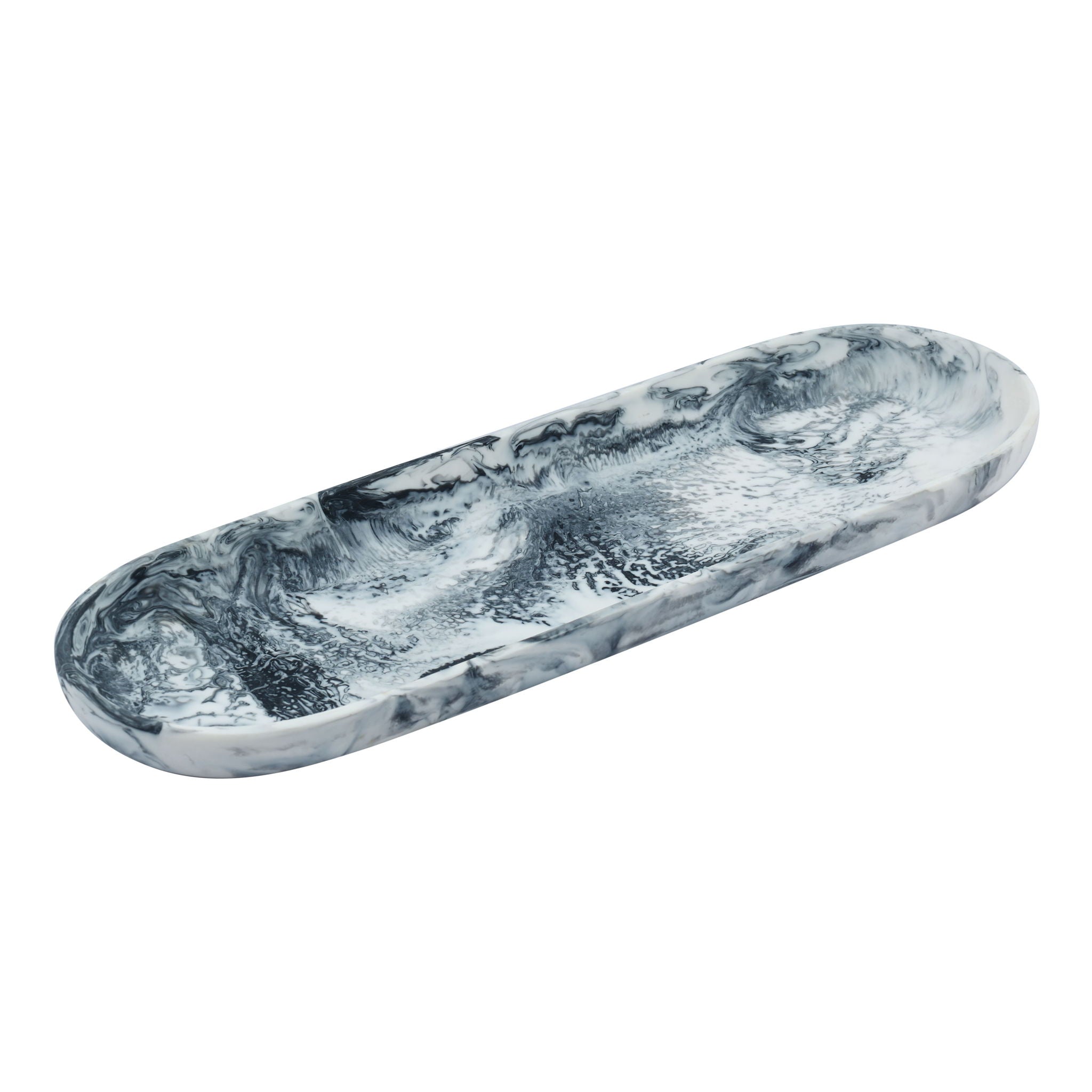 Mera - Resin Serving Platter - Black & White