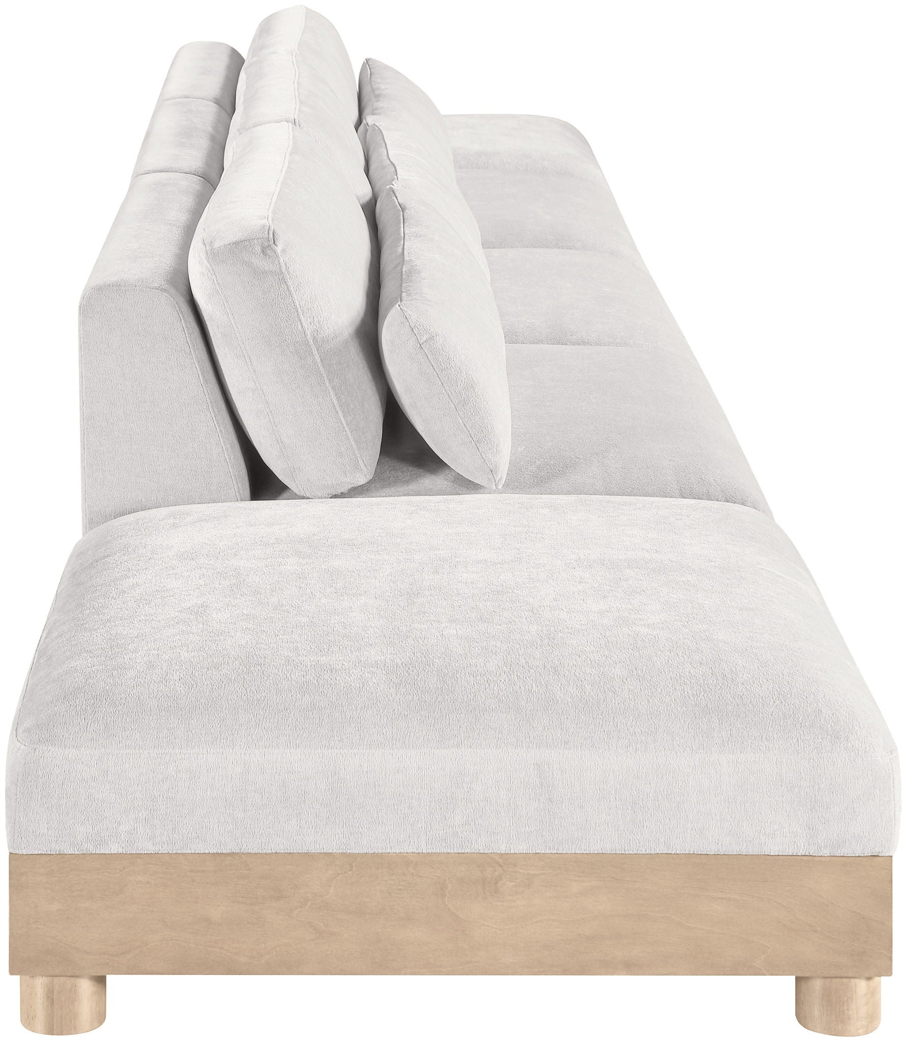 Turin - Chenille Fabric Upholstered Modular Sectional - White