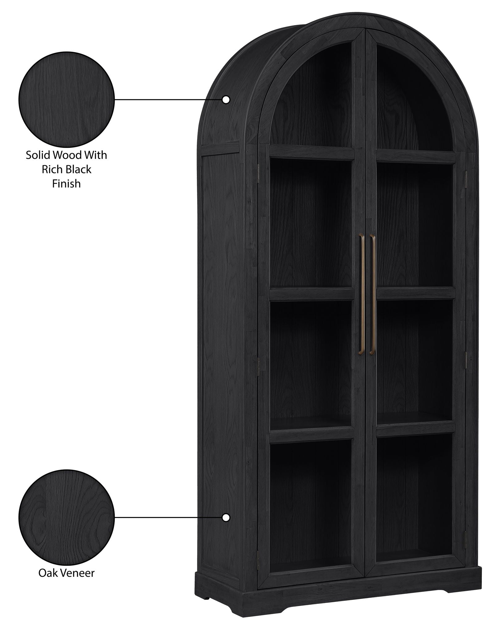 Corva - Solid Wood, Oak Veneer And Stainless Steel Storage Cabinet