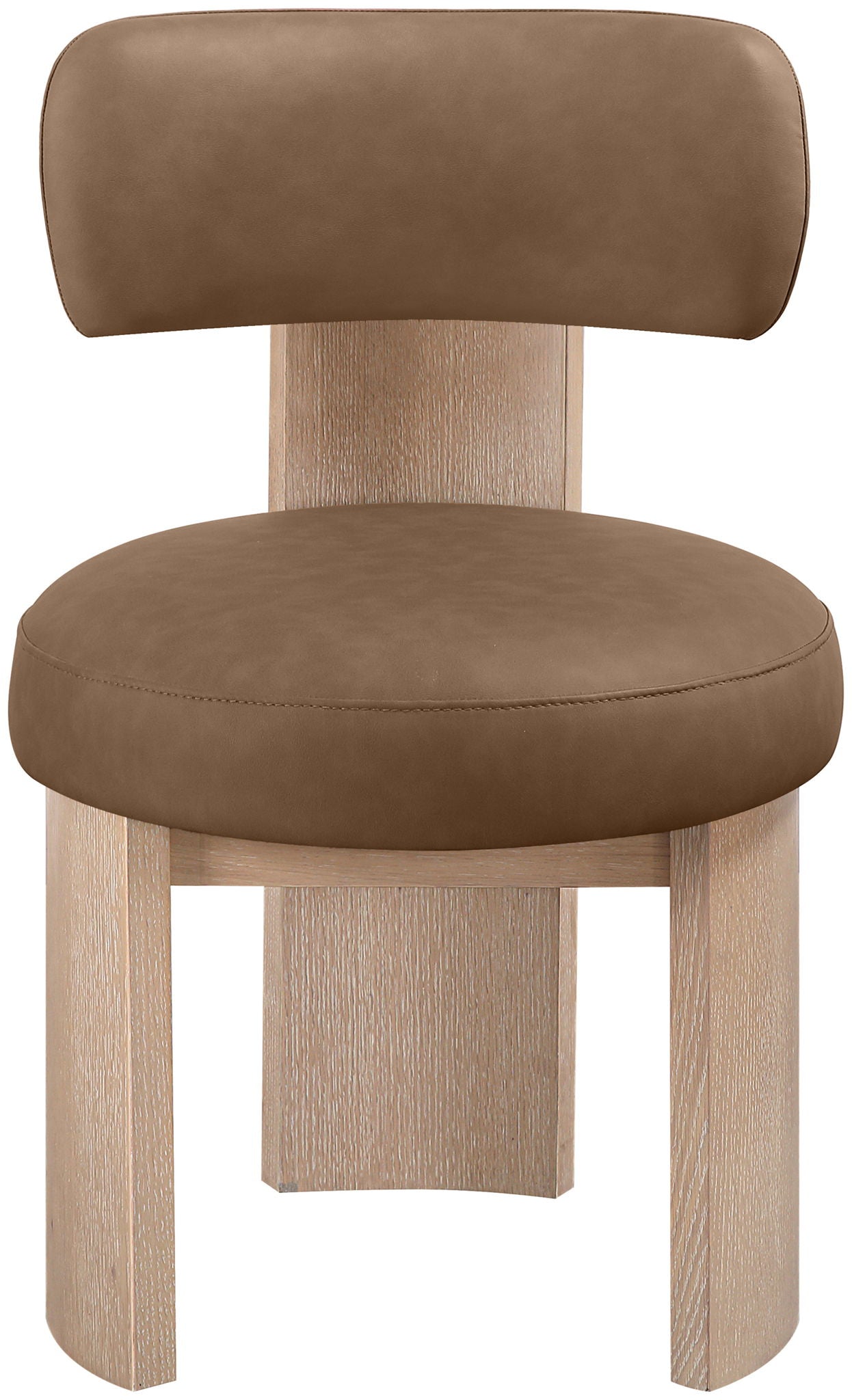 Atelier - Vegan Leather Upholstered Dining Chair (Set of 2) - Painted Natural Frame
