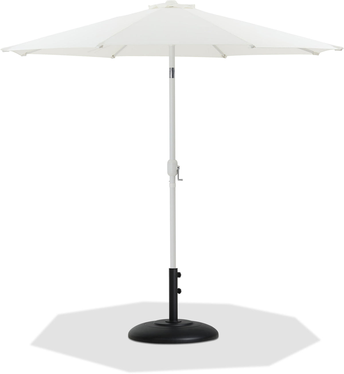 Fiji - Aluminum Patio Umbrella With Round Black And White Base