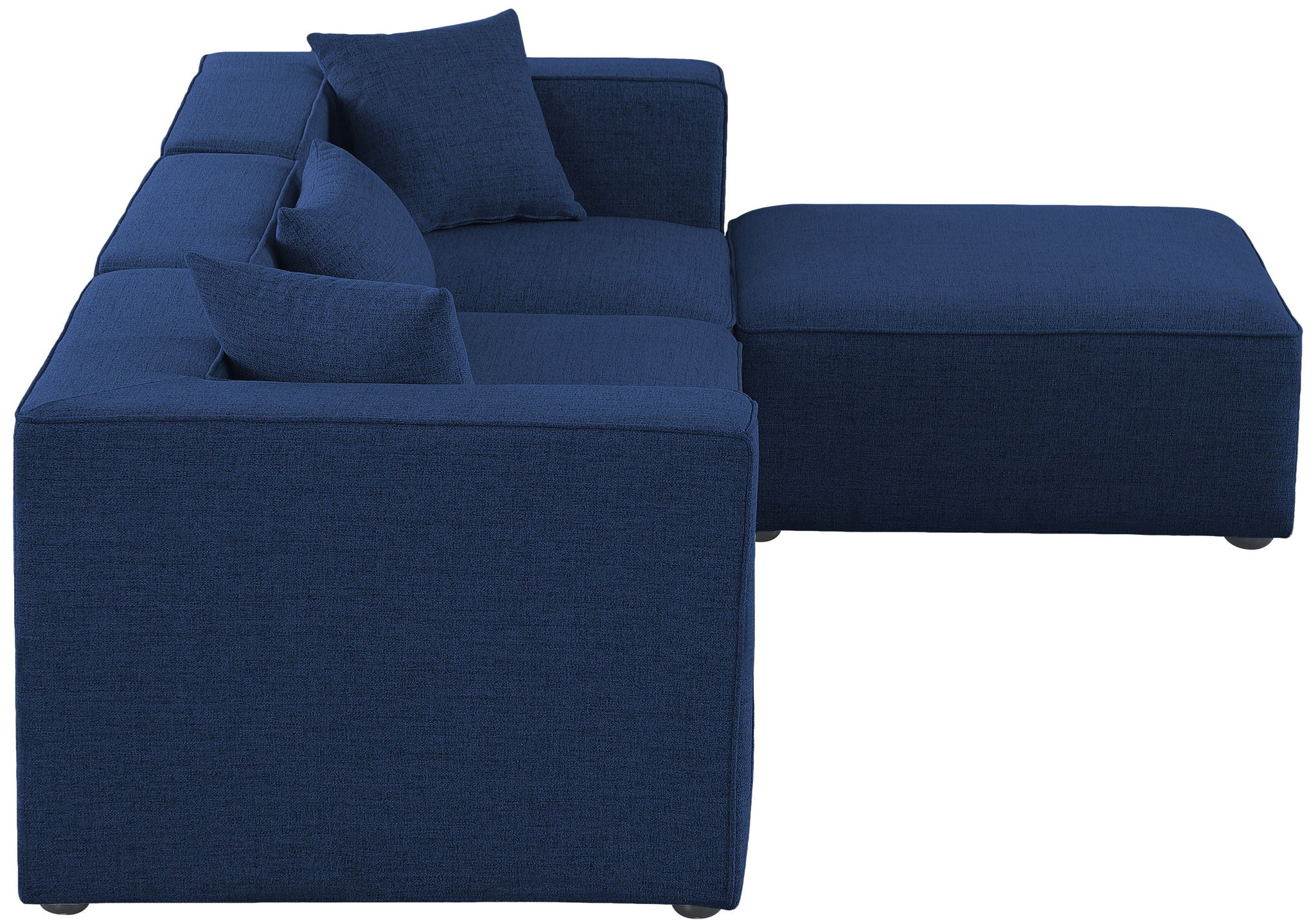 Cube - Linen 4 Piece Modular Sectional With Chaise
