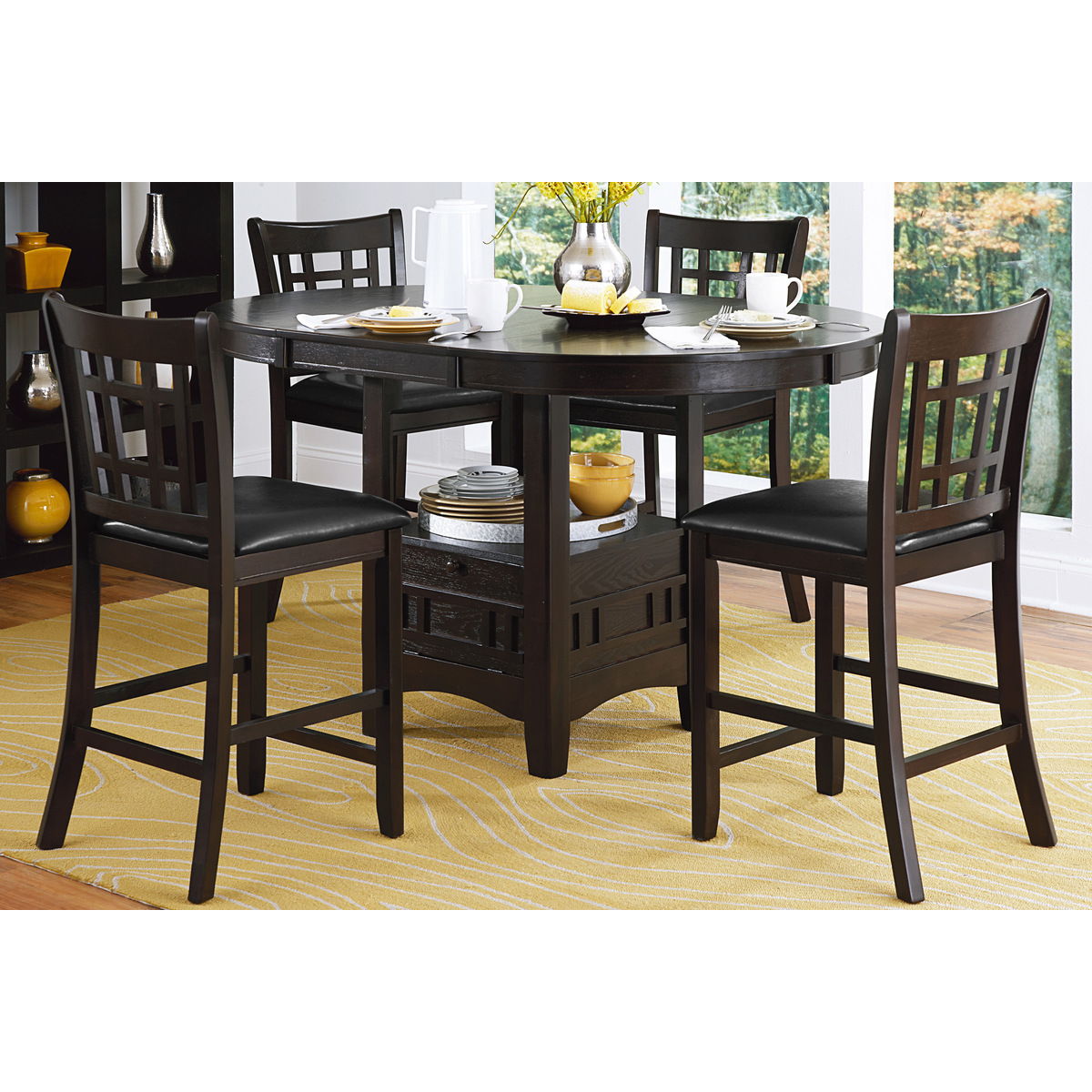 Junipero - Round / Oval Counter Height Table With Storage Base