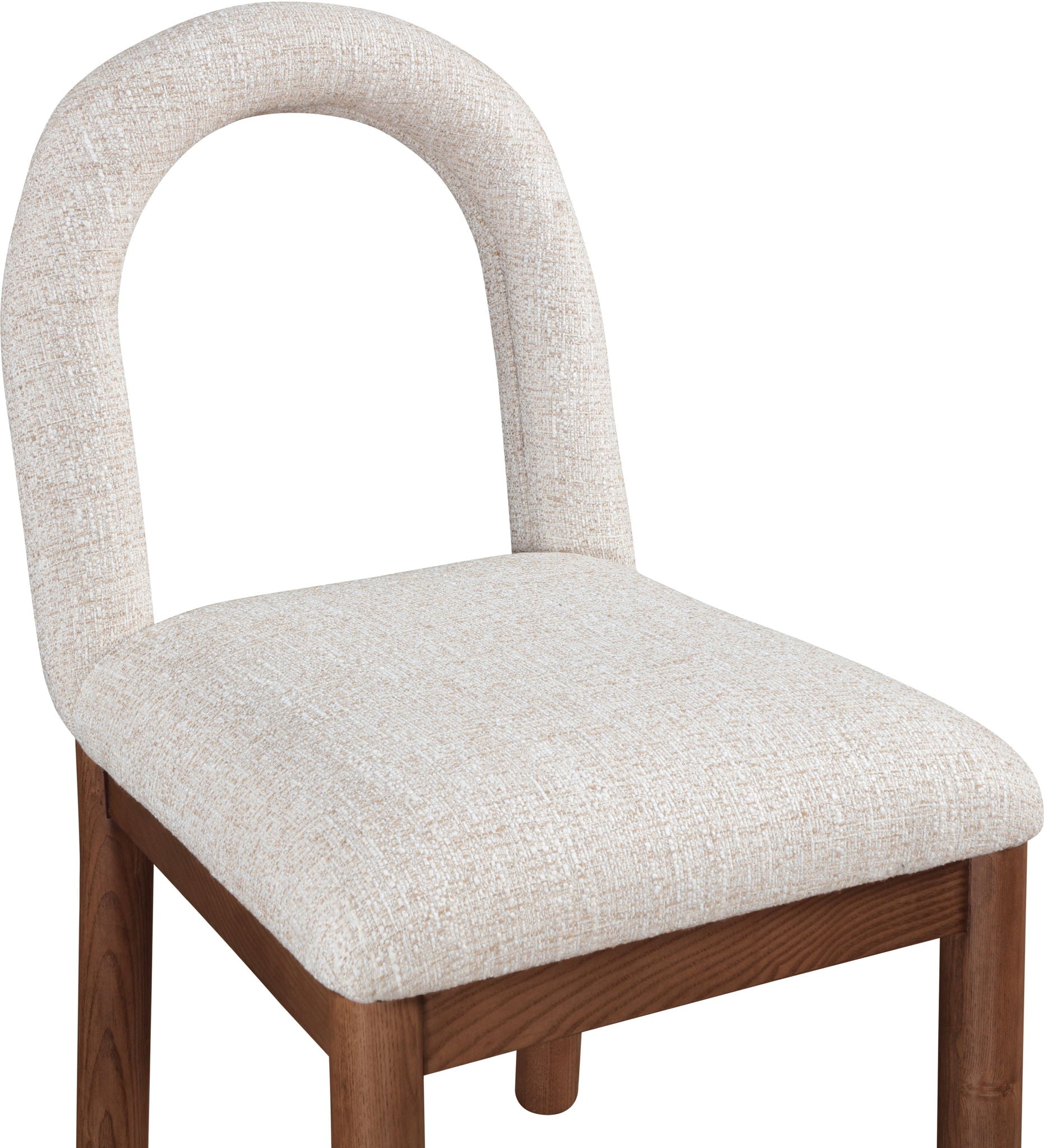 Conrad - Linen Dining Chair With Brown Legs