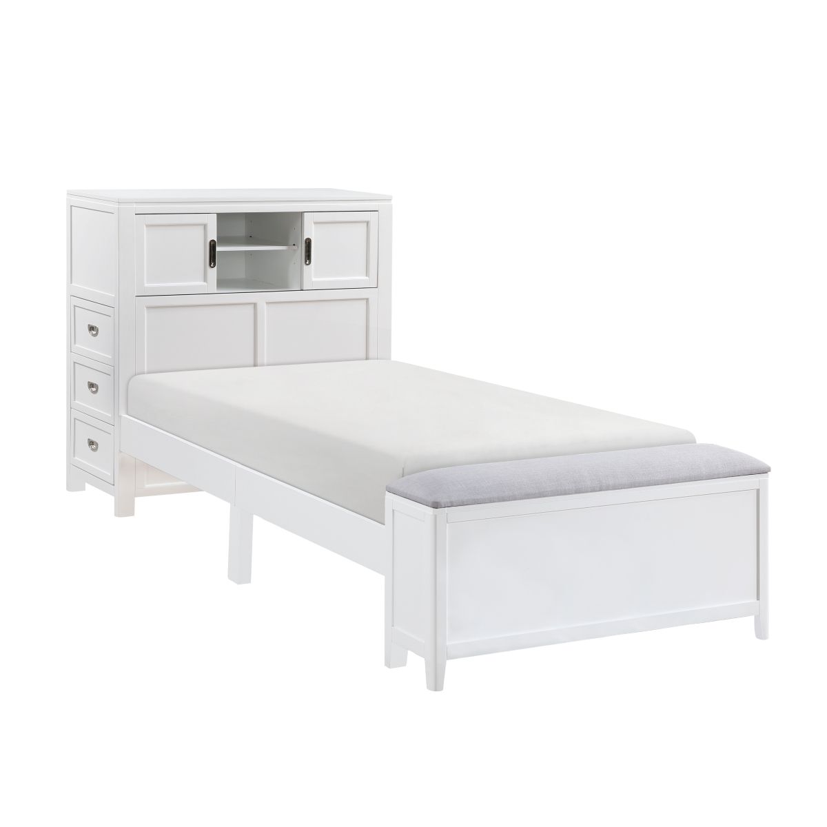 Sloane - Bookcase Bed With Hidden Desk, Stool And Storage Bench