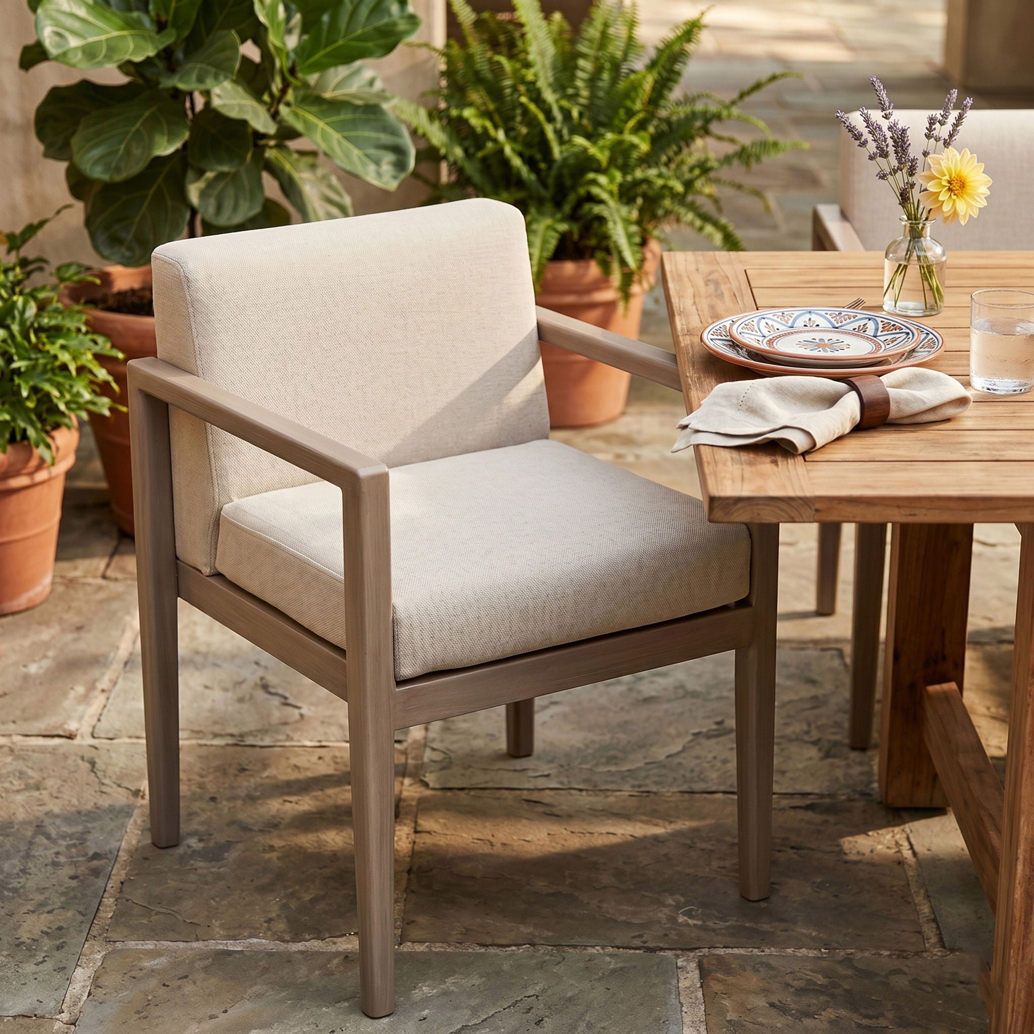 Solace - Olefin Performance Fabric Outdoor Patio Dining Arm Chair