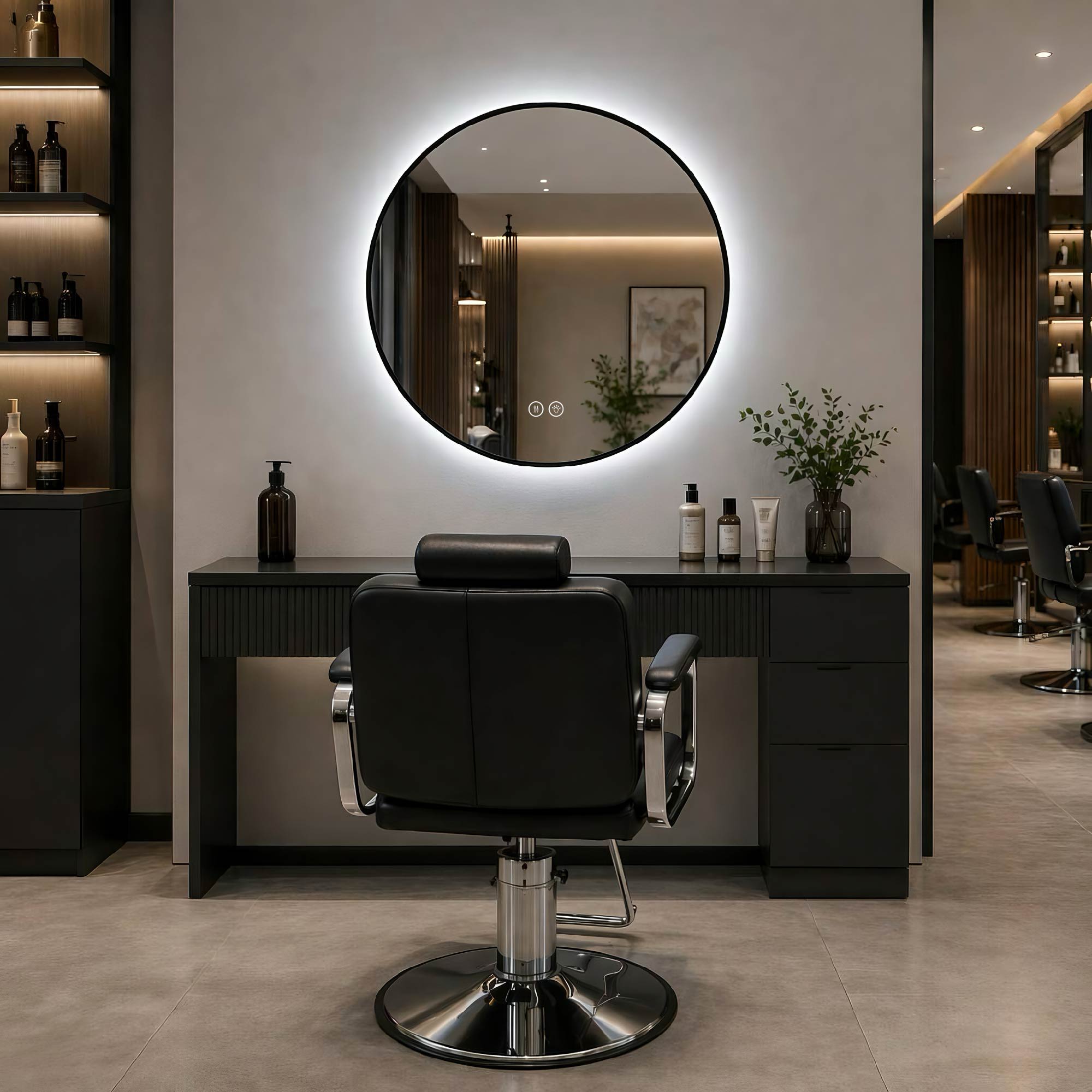 Round Framed Dimmable ED Bathroom Mirror With Anti Fog
