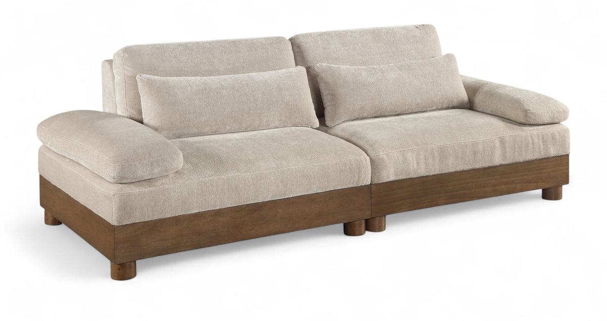 Turin - Chenille Fabric Upholstered Modular Sectional - Taupe
