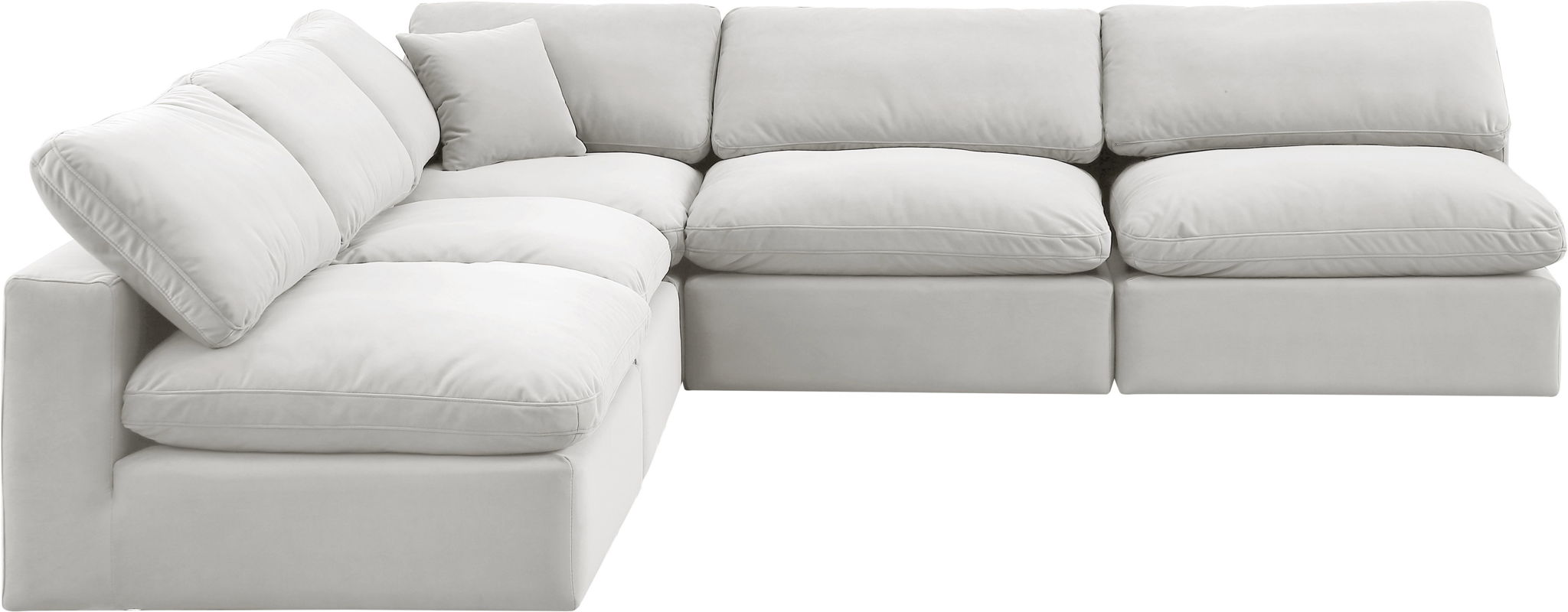 Comfy - 5 Piece Velvet Modular Corner Armless Sectional