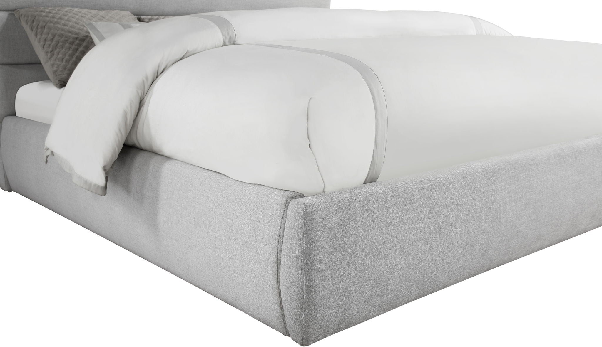 Adam - Linen Fabric Bed With 89" Headboard