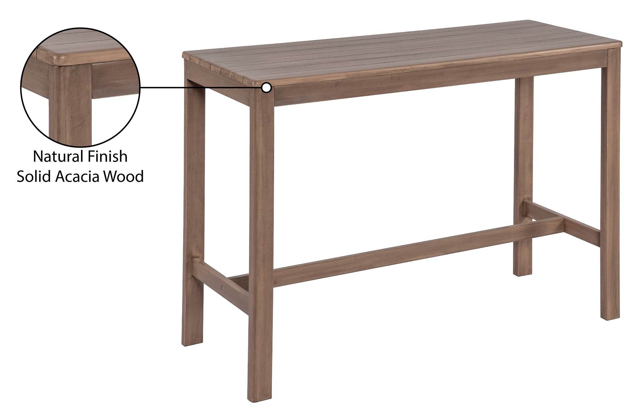 Newport - Acacia Wood Outdoor Patio Bar Table