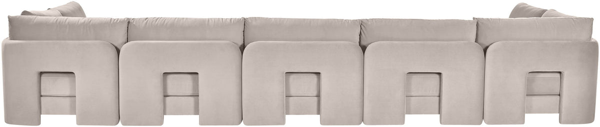 Hammond - Velvet Performance Fabric Upholstered 7 Piece U-Shaped Armless Sectional