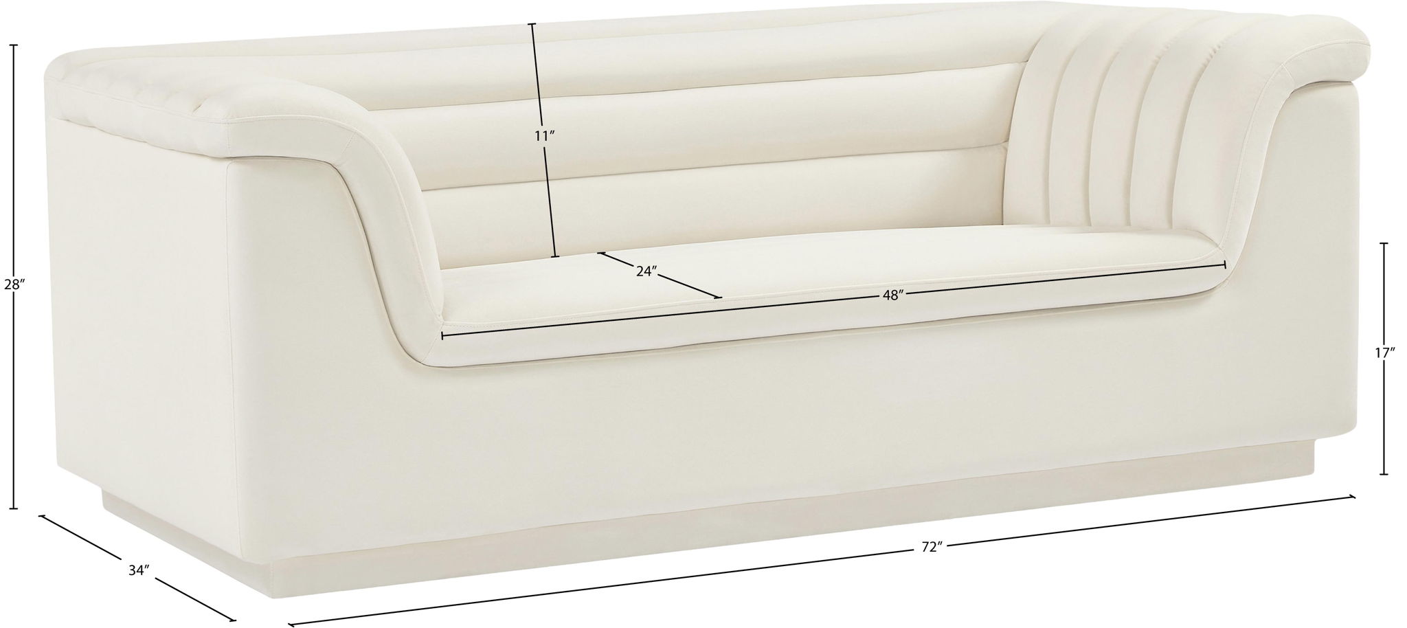 Cascade - Velvet Loveseat