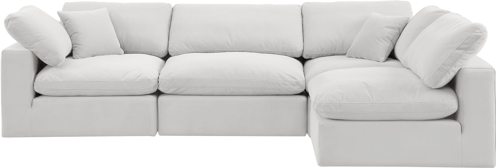 Comfy - 4 Piece Velvet Modular Armless Sectional