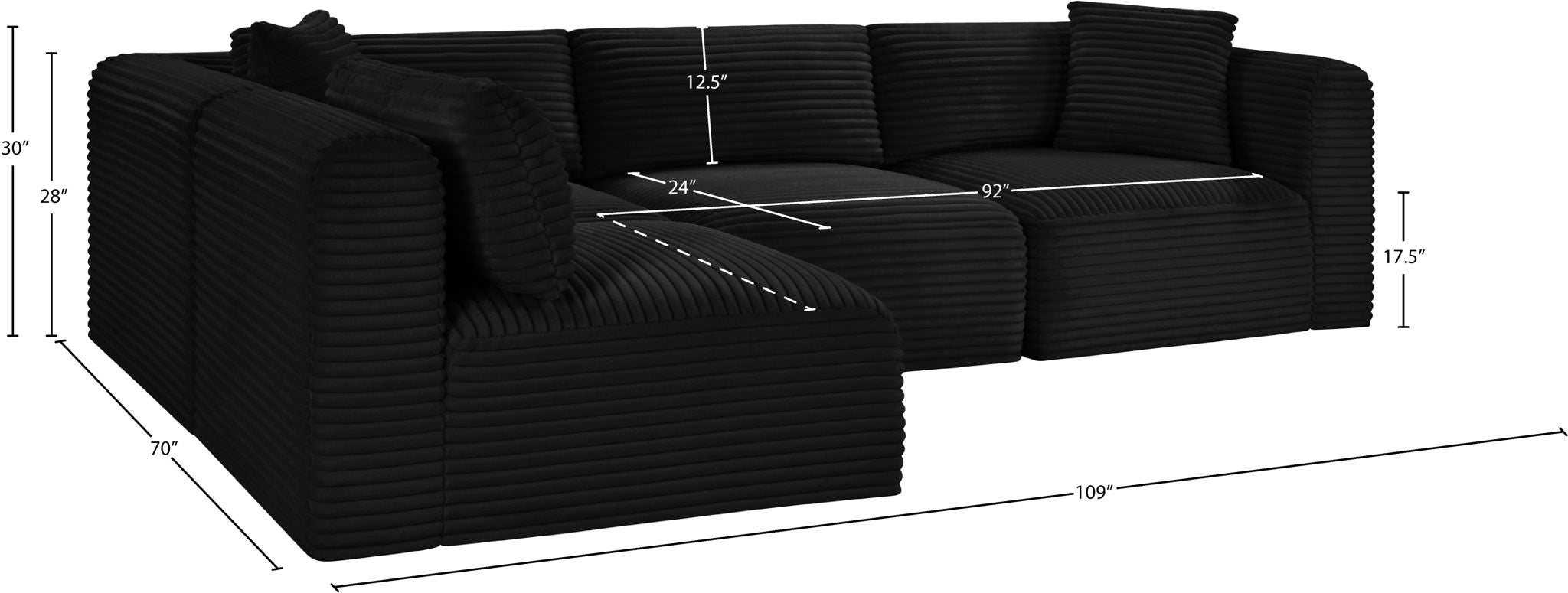 Shaggy - 4 Piece Modular Sectional
