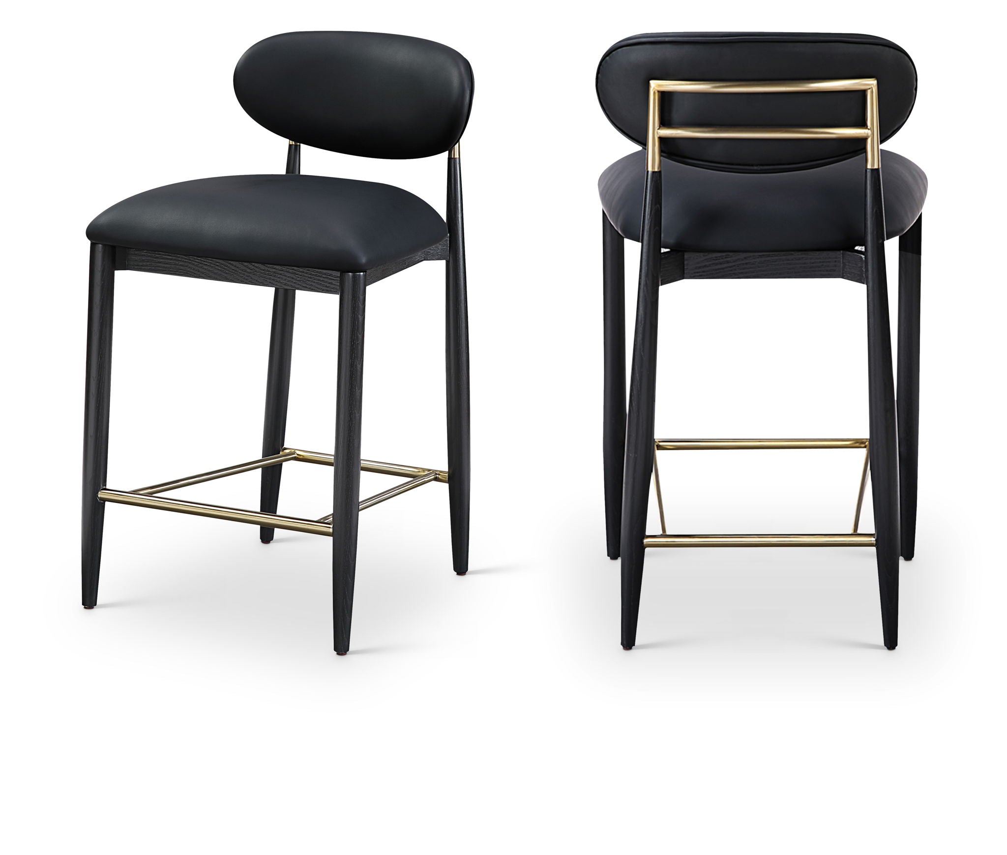Riccio - Stool - Black And Gold Frame