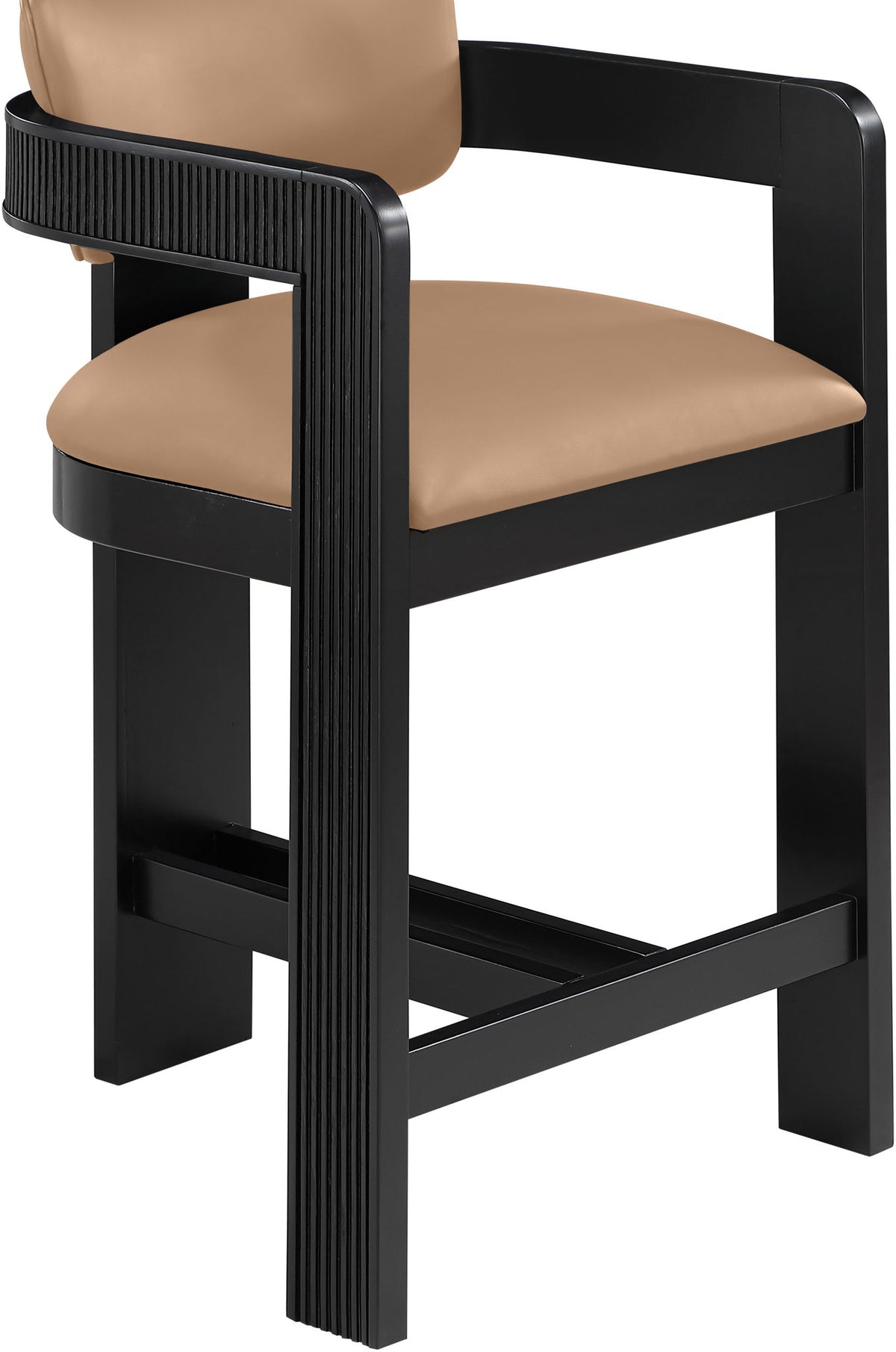 Sacha - Vegan Leather Upholstered Counter Stool With Black Base