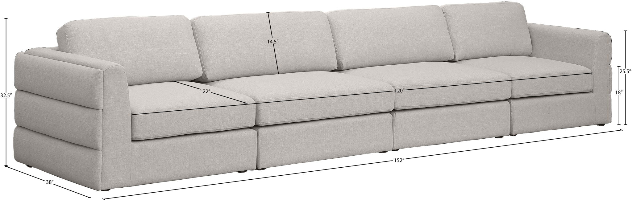 Beckham - Modular 4 Seat Sofa