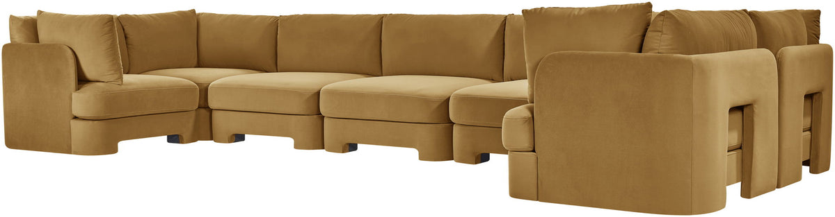 Hammond - Velvet Performance Fabric Upholstered 7 Piece U-Shaped Sectional