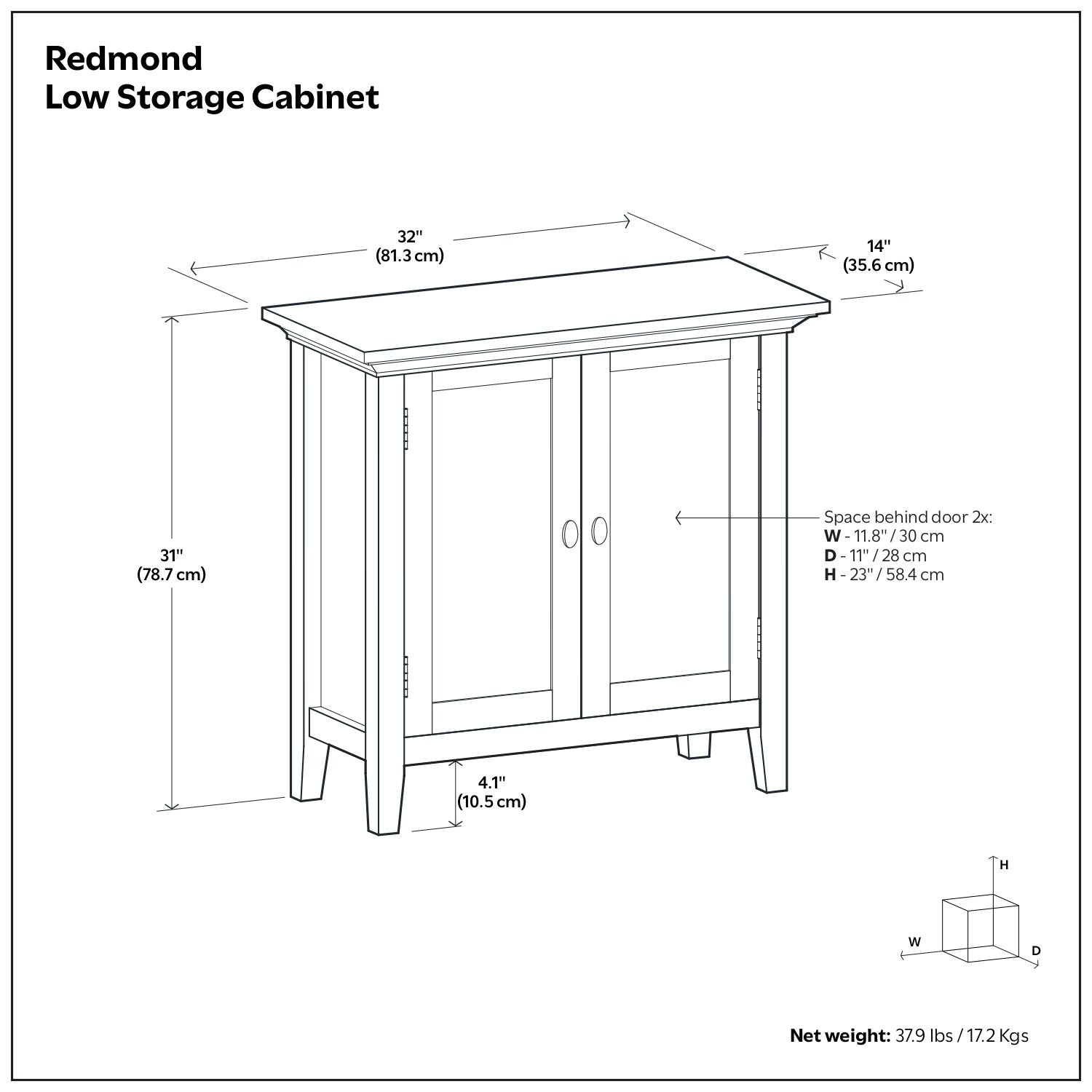 Redmond - Low Storage Cabinet - Brunette Brown