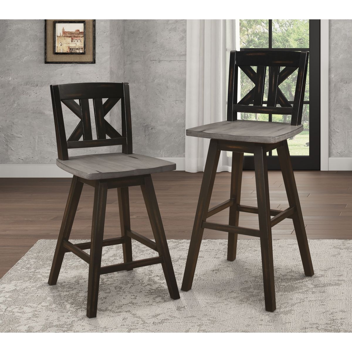 Amsonia - Swivel X-Back Counter Height Chair (Set of 2)