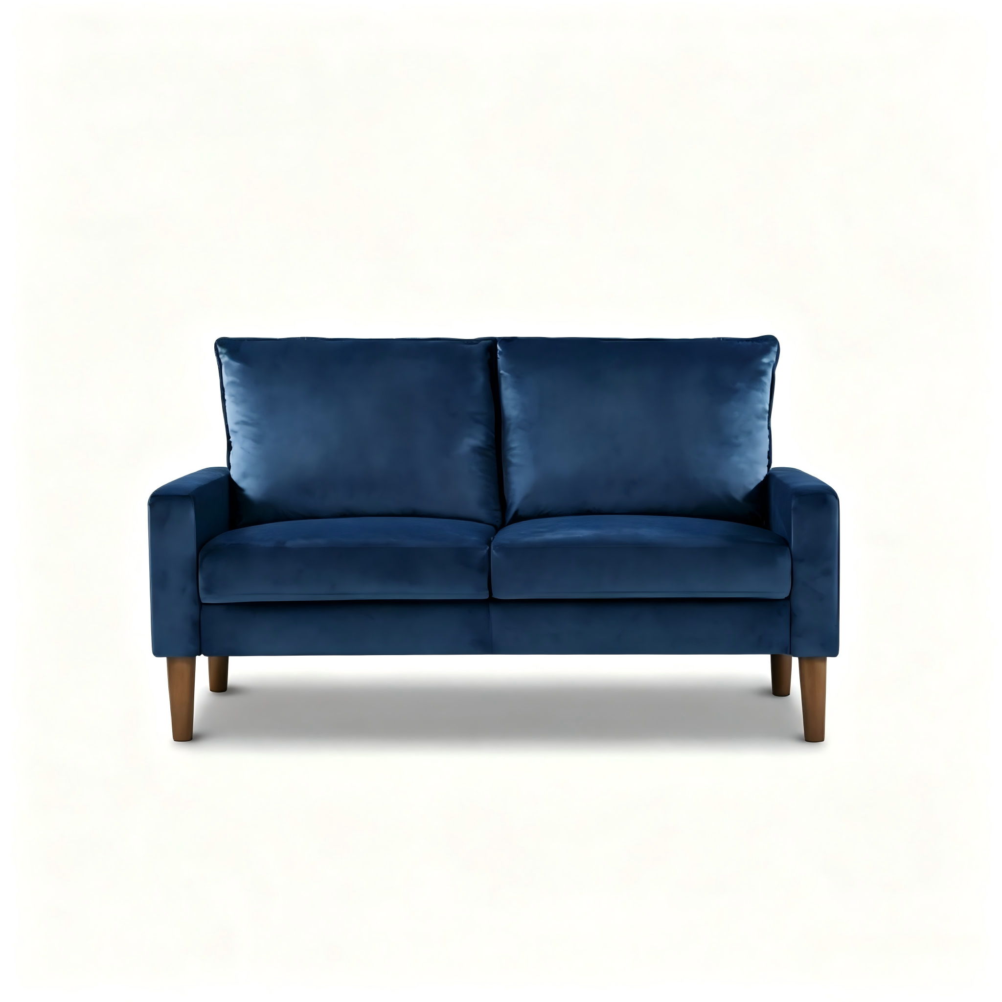 Upholstered Loveseat Sofa, 2 Seater Couch For Living Room Apartment - Dark Blue