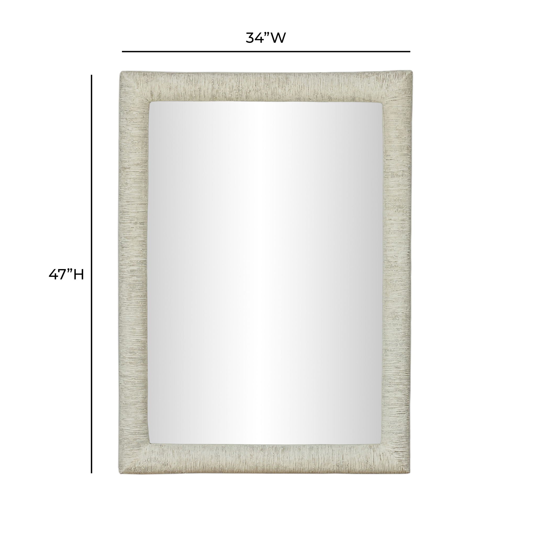 Orpheus - 34" x 47" Ribbed Rectangular Wall Mirror - Faux Stone