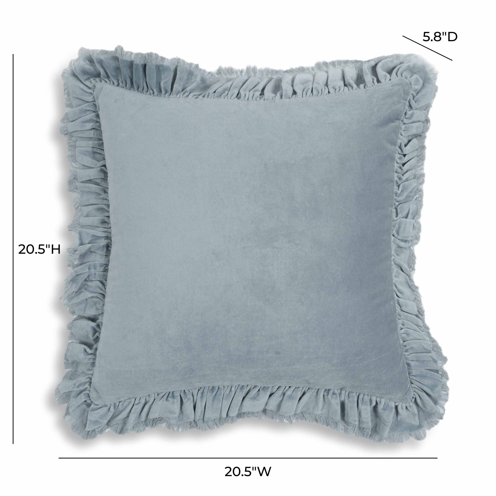 Alessia - Velvet Pillow - Distressed Blue