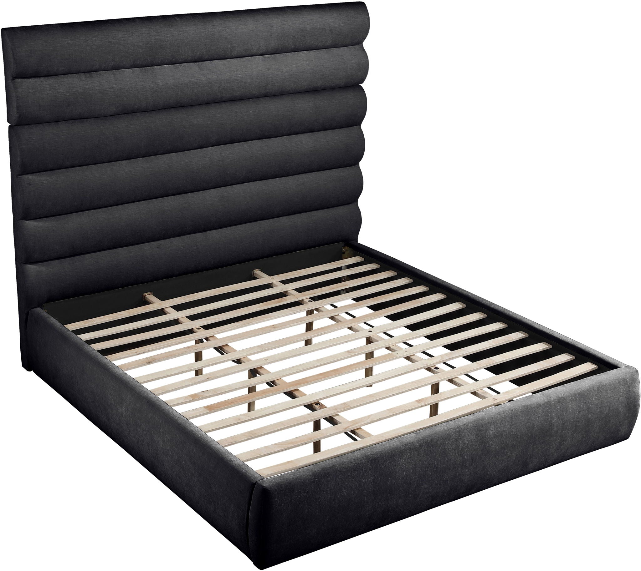Adam - Chenille Fabric Bed With 70.5" Headboard