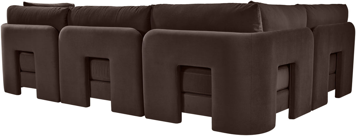 Hammond - Velvet Performance Fabric Upholstered 4 Piece Armless Sectional