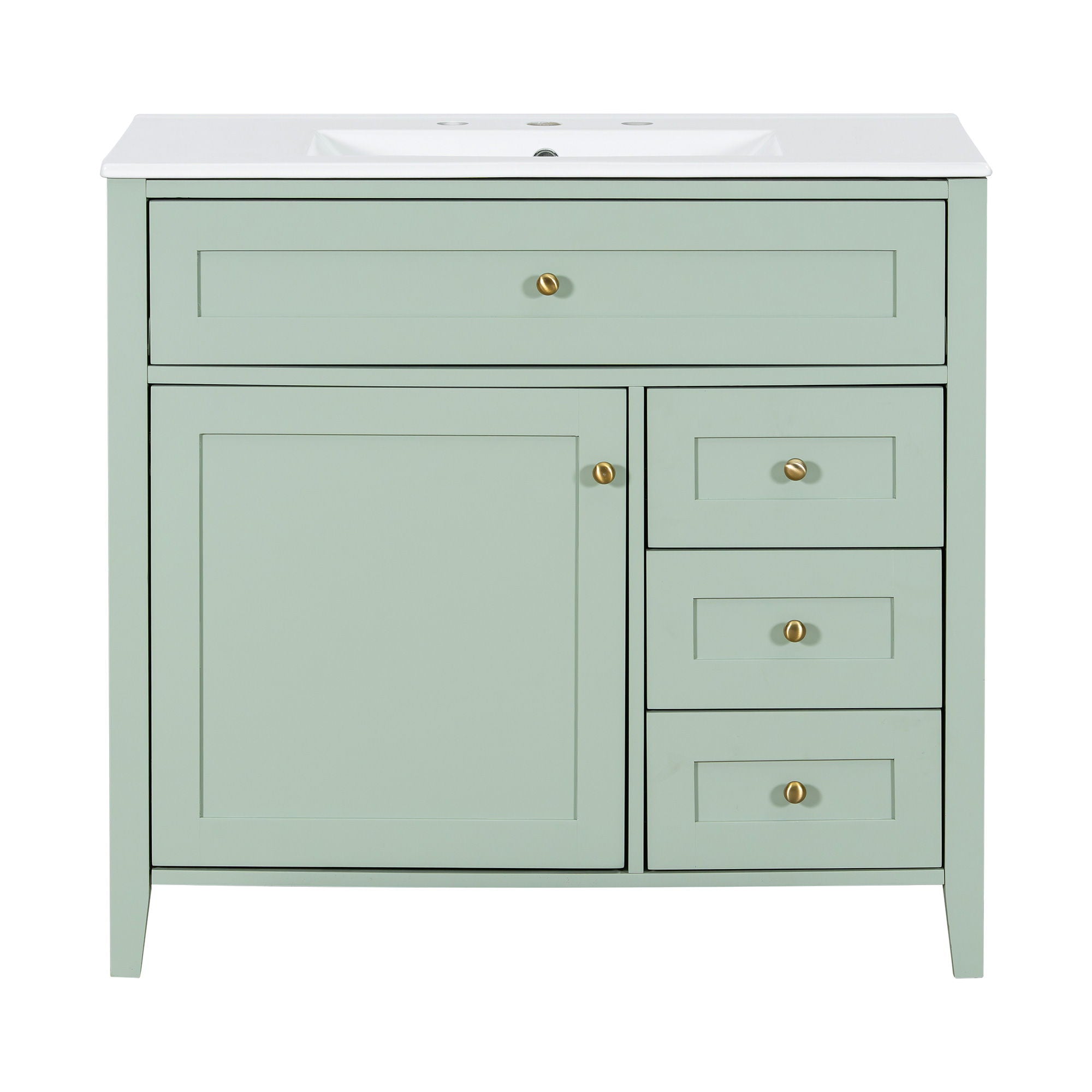 Bathroom Vanity With Sink, Cabinet With 3 Drawers And Adjustable Shelf