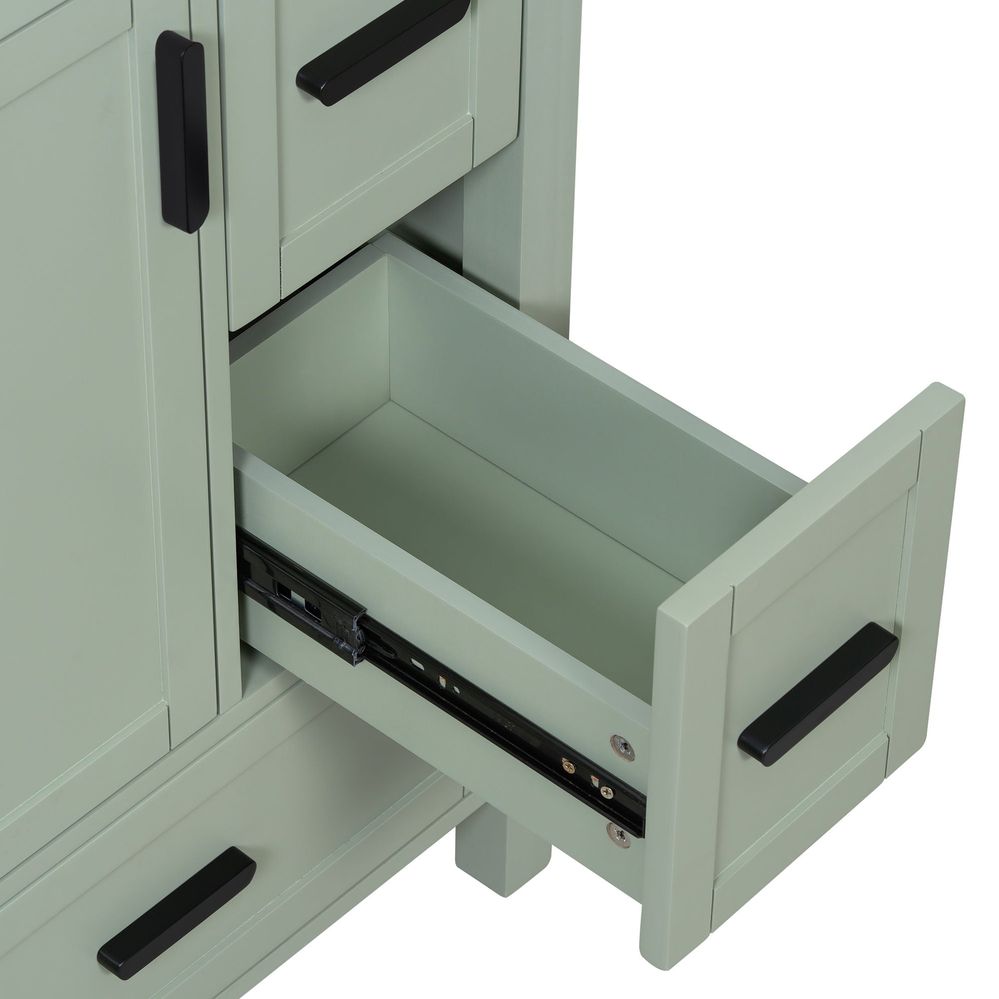 Bathroom Vanity With Sink, Soft-Close Doors, Double-Layer Shelf And 3 Drawers