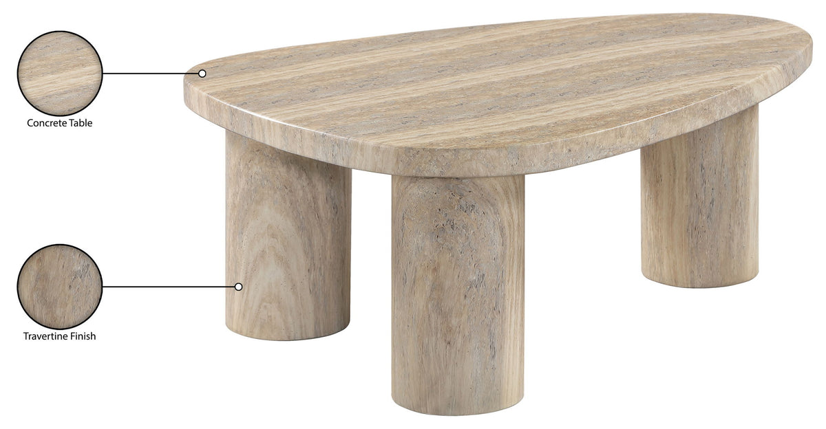 Teramo - Traverine Concrete Indoor/Outdoor Coffee Table