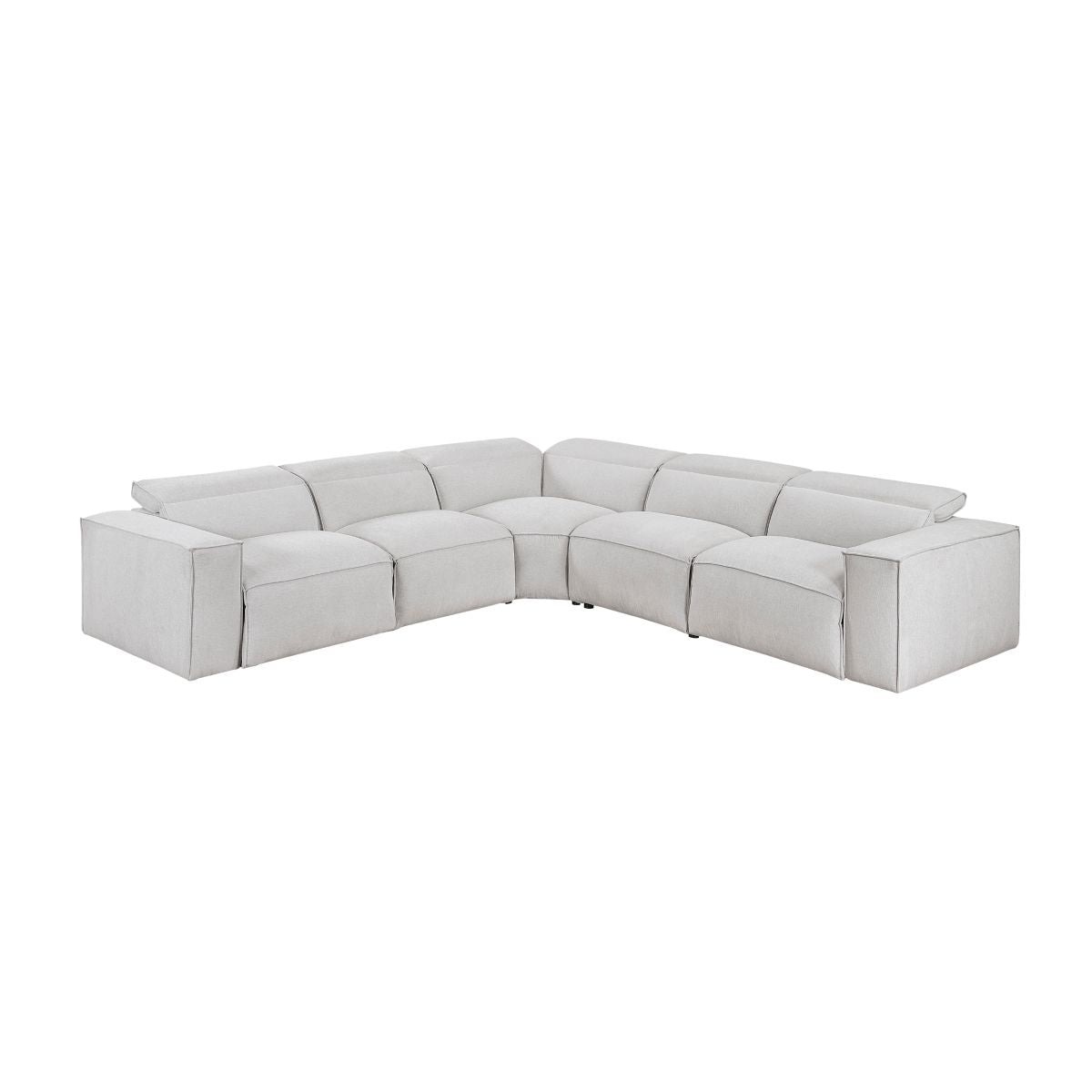 Phoebe - 5-Piece Modular Power Reclining Sectional With Power Headrests - Gray