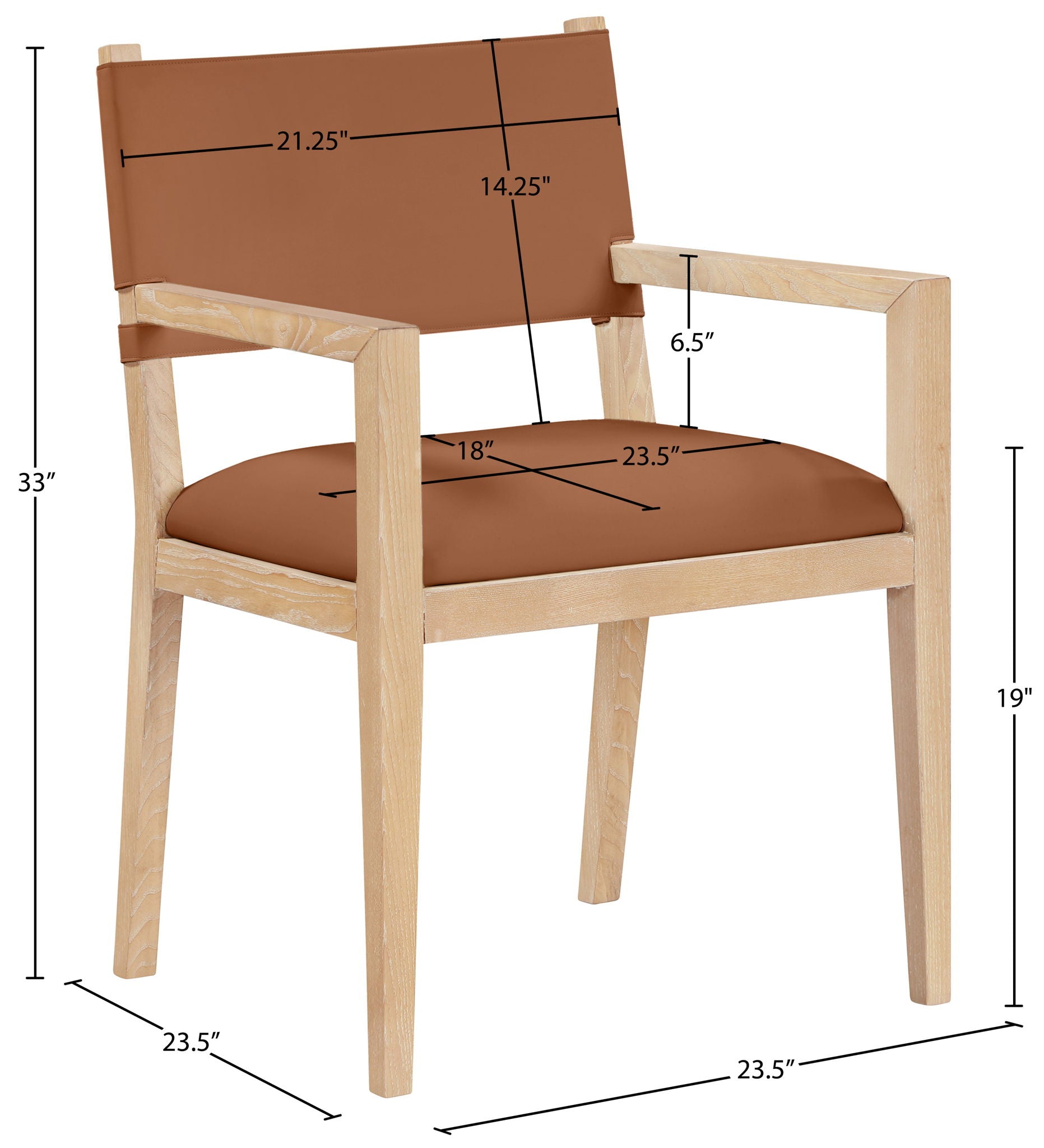 Avon - Vegan Leather Dining Arm Chair