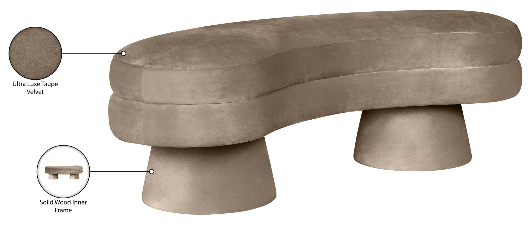 Zenna - Velvet Bench
