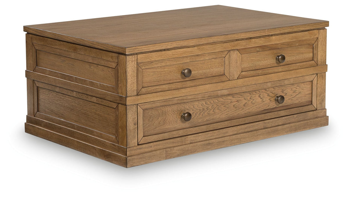 Sharlance - Lift Top Cocktail Table - Light Brown