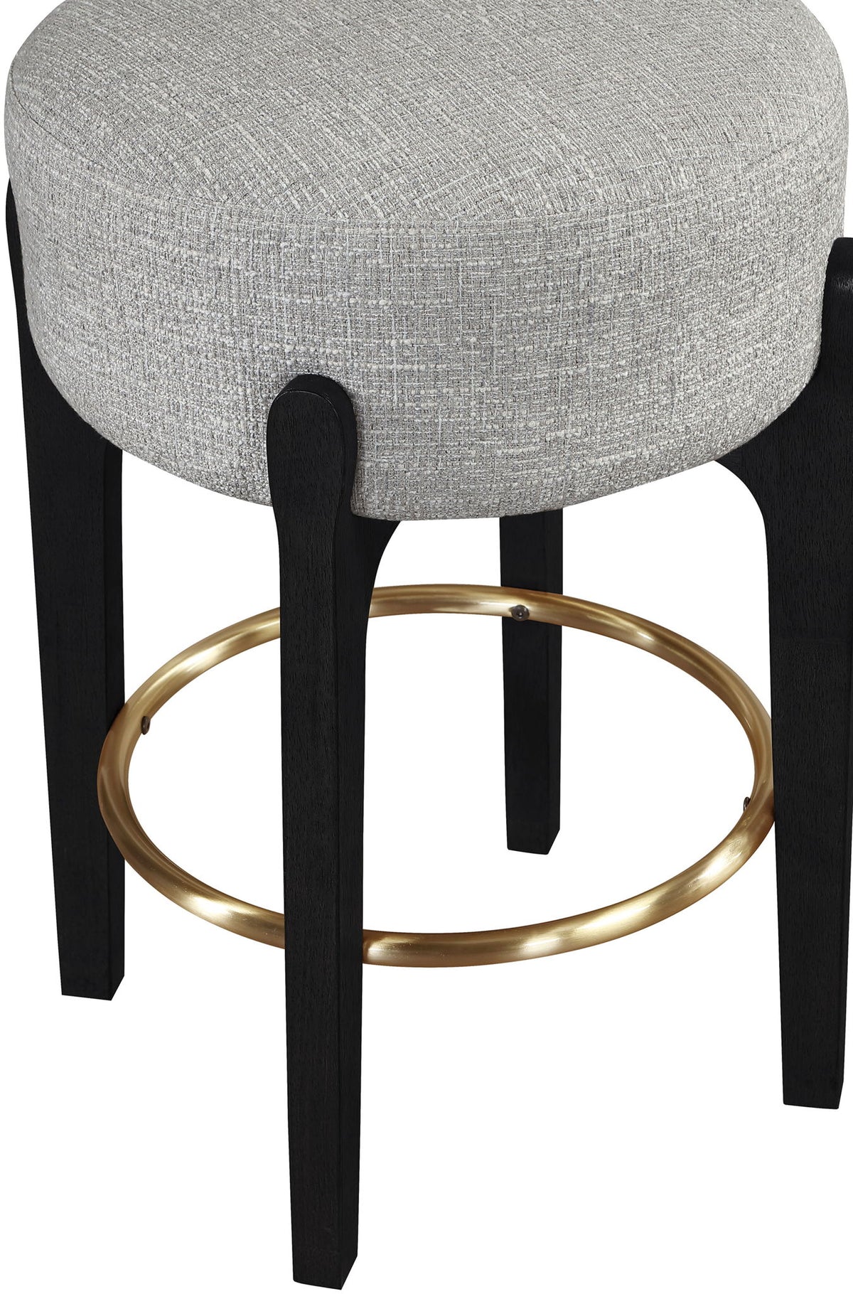 Torino - Backless Counter Stool With Brushed Black Base (Set of 2)