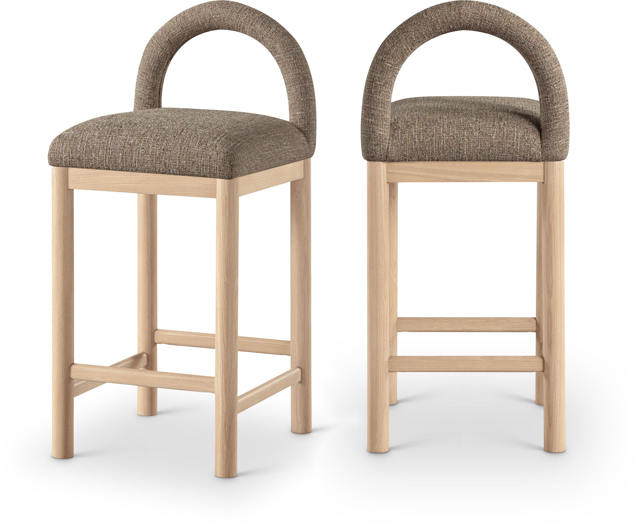 Conrad - Linen Counter Stool With Natural Legs