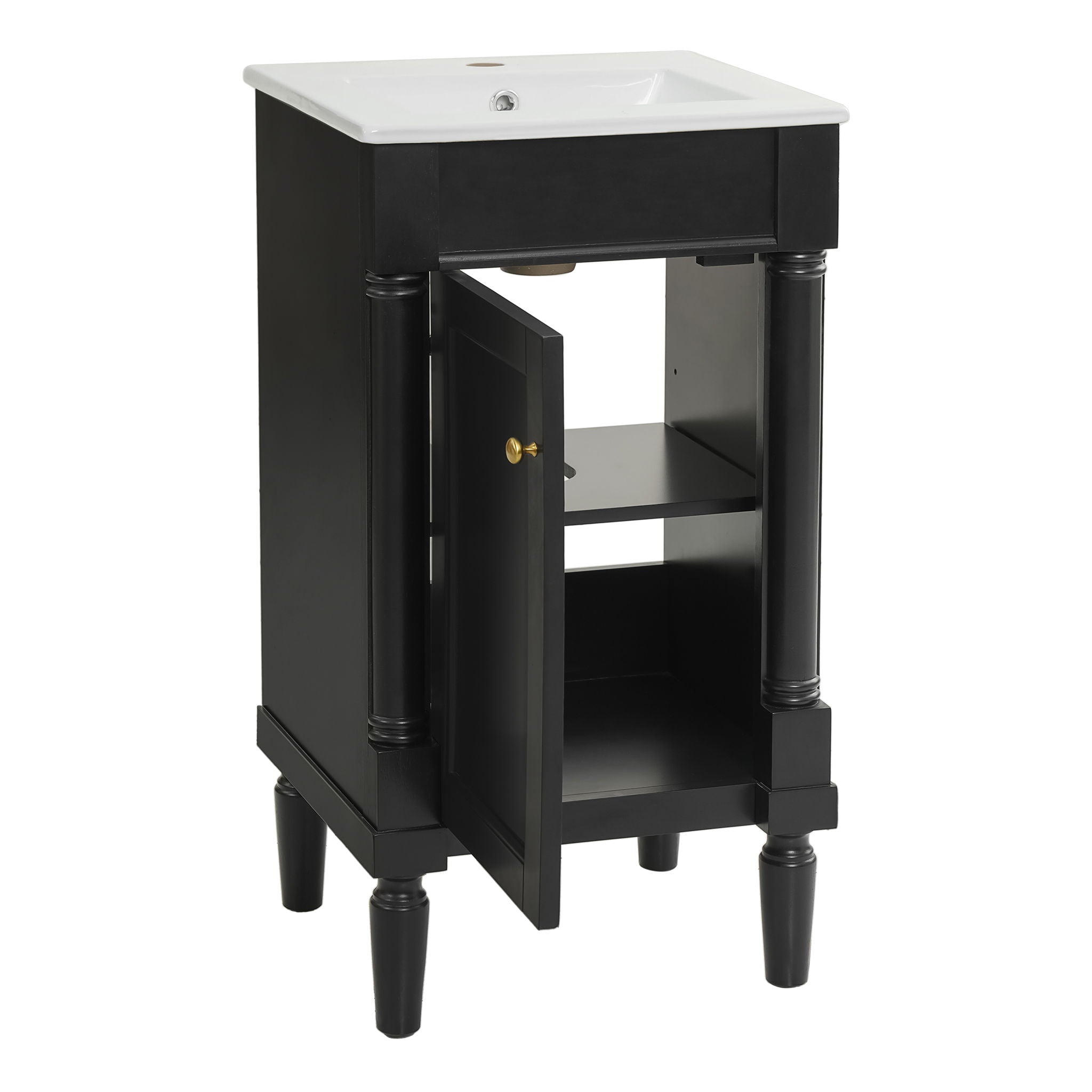 French Style Bathroom Cabinet With Sink, Adjustable Shelf