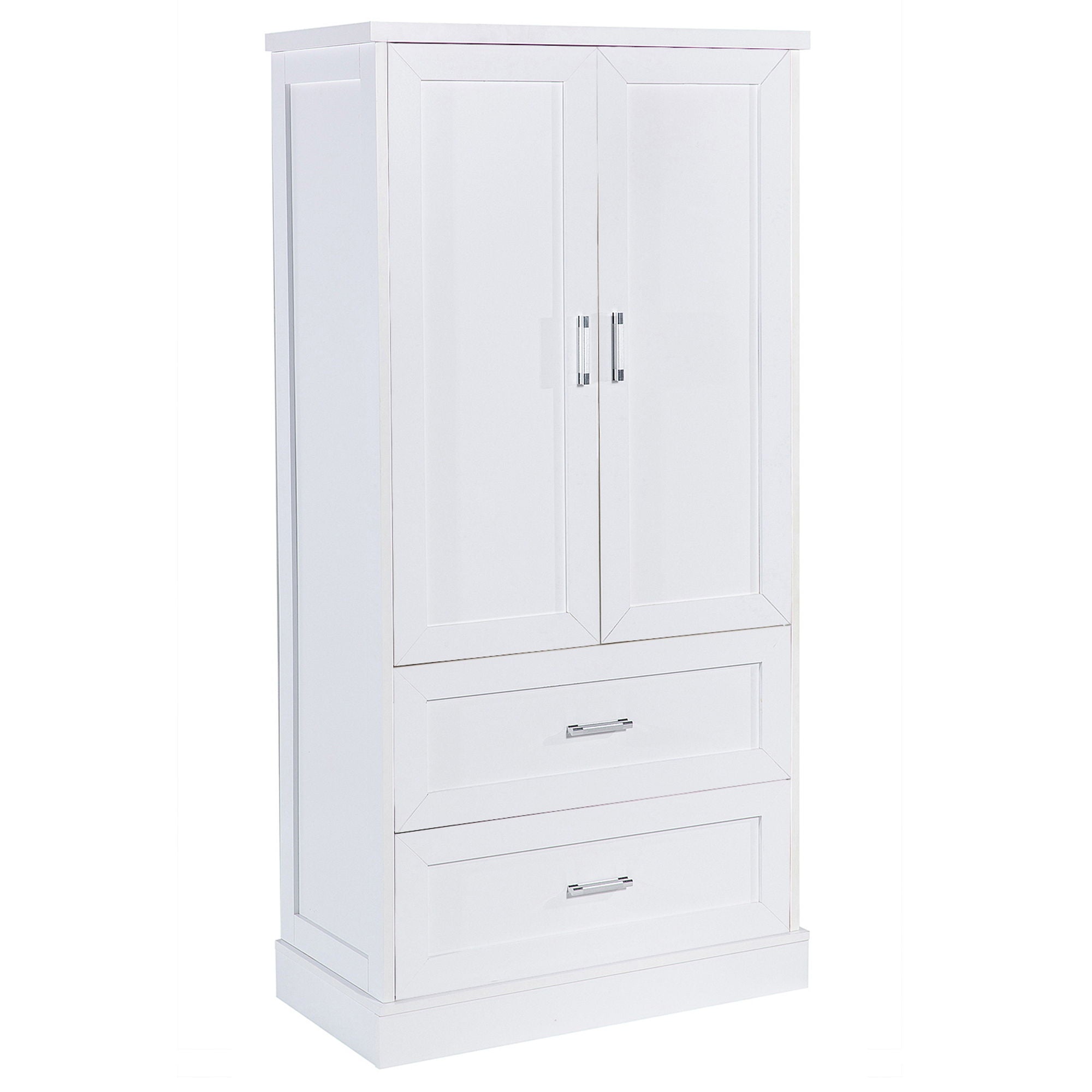 Tall Bathroom Storage Cabinet With 2 Doors And Drawers, Adjustable Shelf