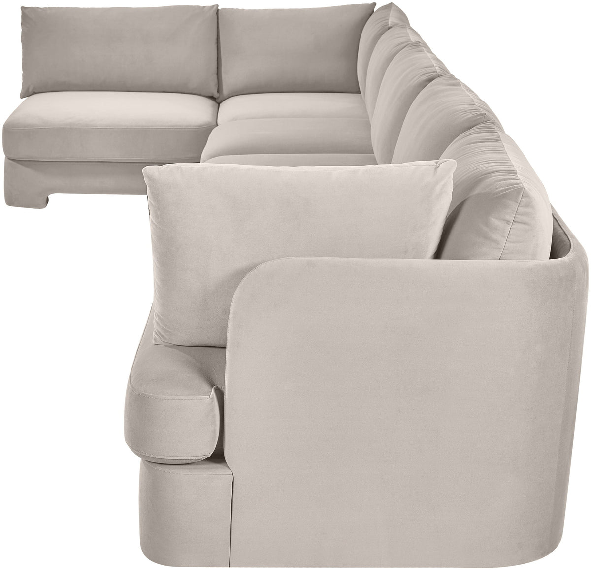 Hammond - Velvet Performance Fabric Upholstered 6 Piece L-Shaped Armless Sectional