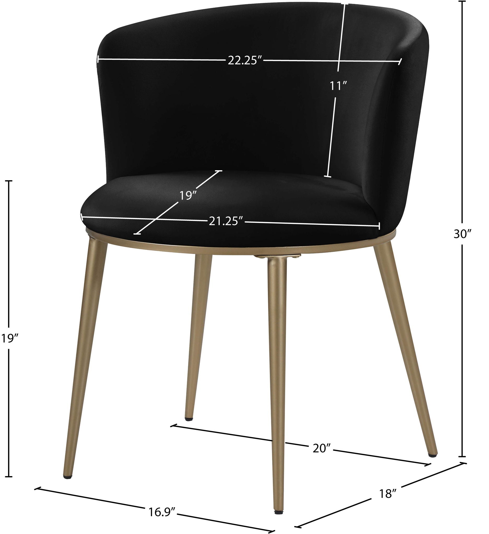 Skylar - Dining Chair with Gold Legs (Set of 2)