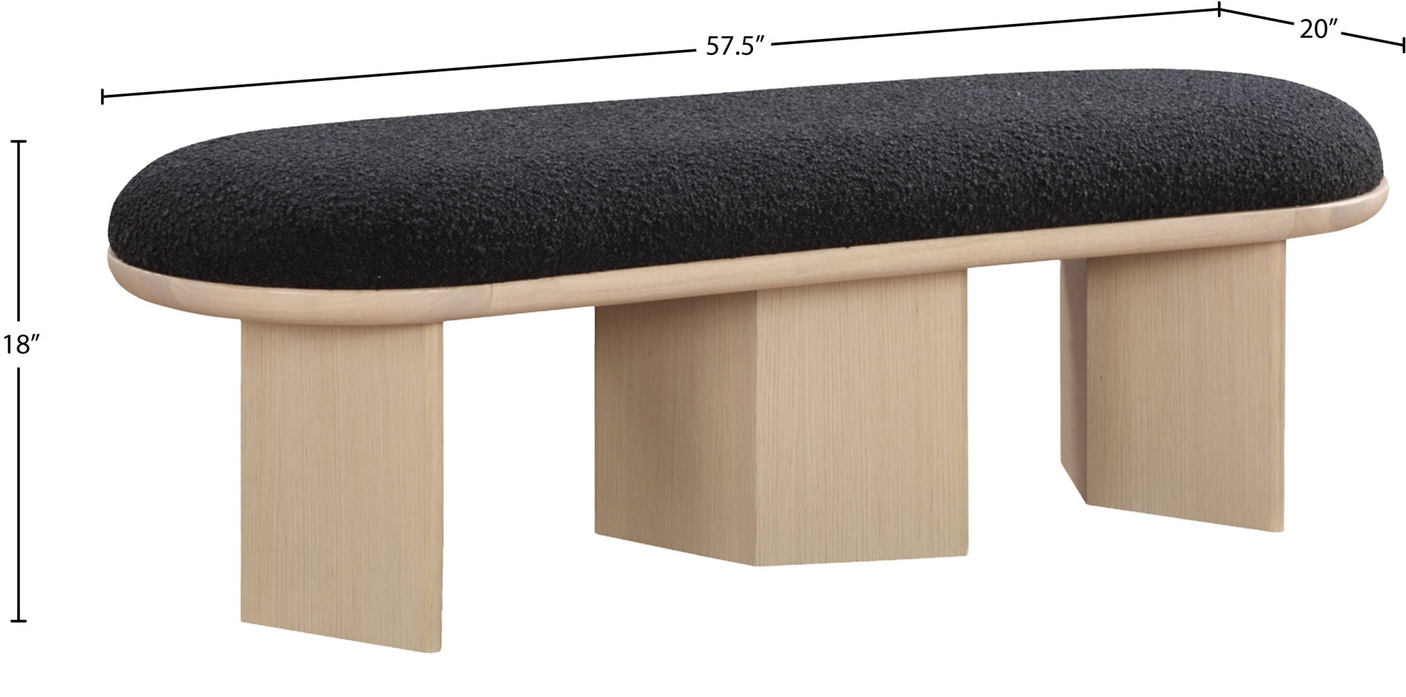 Wilshire - Bench With Natural Base