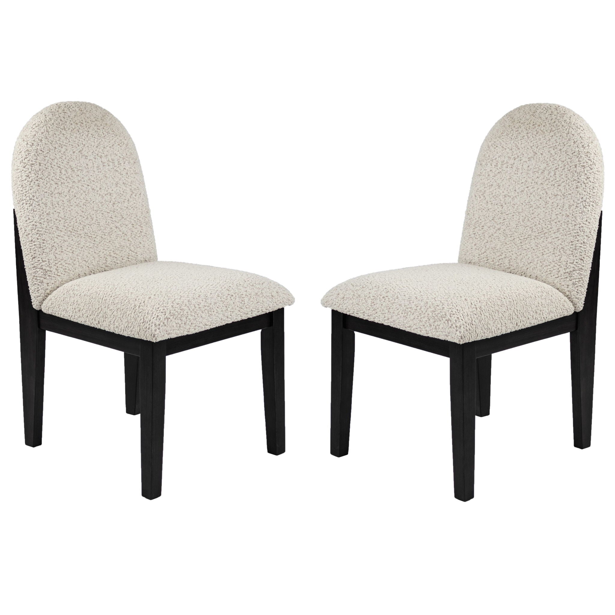 5 Piece Round Dining Set With With Chairs - Black / White