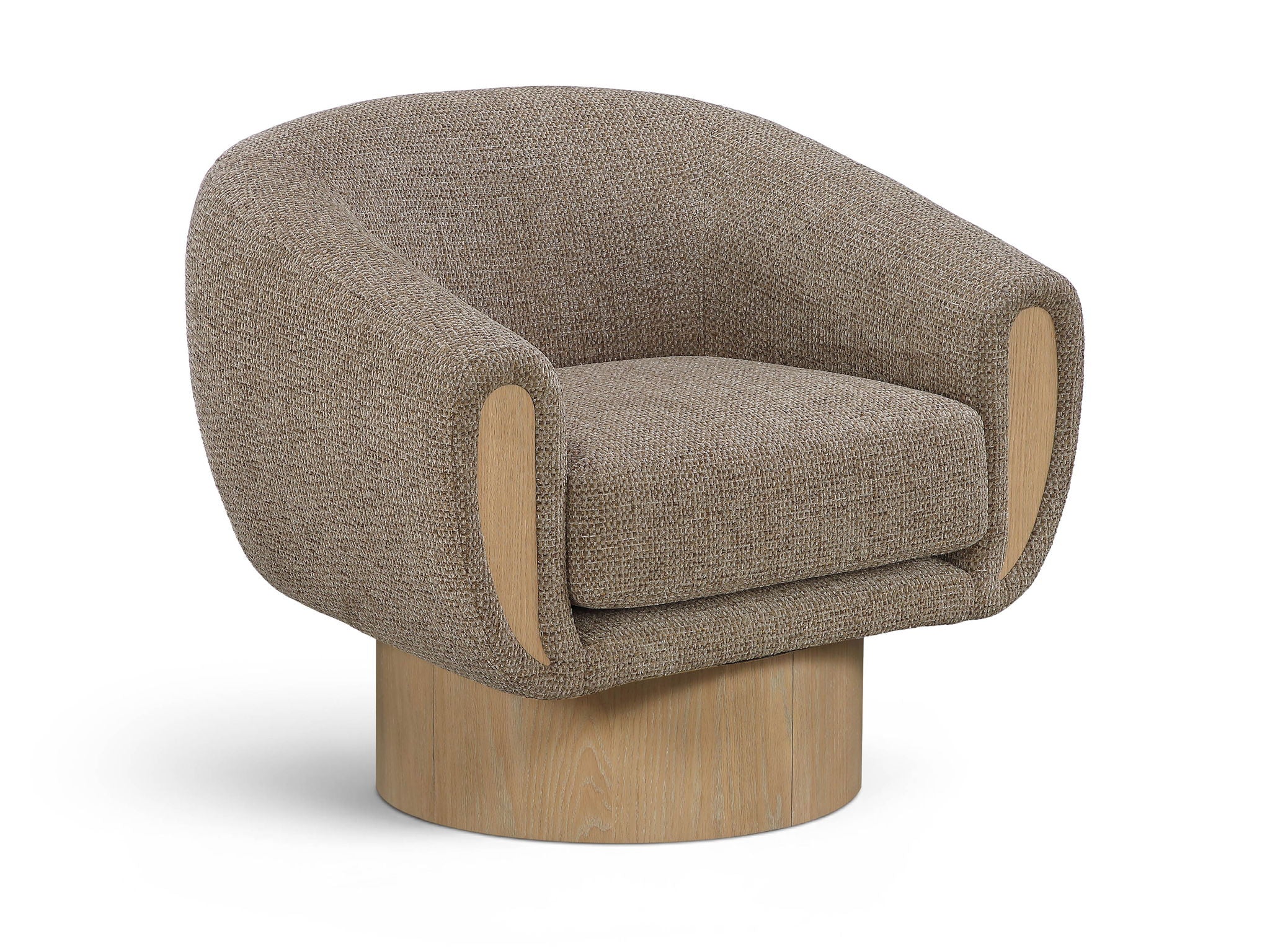 Avella - Interwoven Fabric Swivel Accent Chair - Light Brown Base