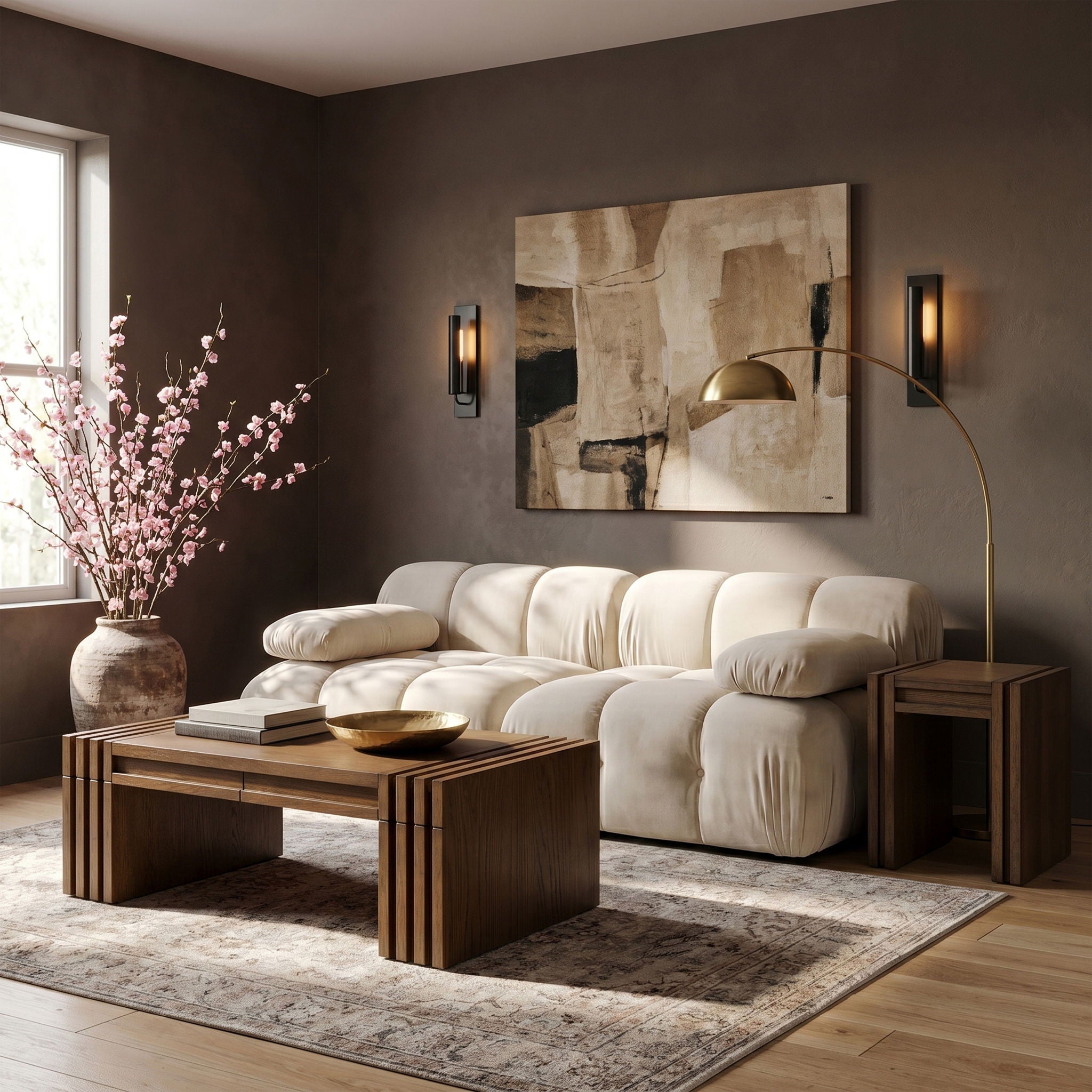 Orin - Velvet Performance Fabric Upholstered 2 Piece Modular Sofa