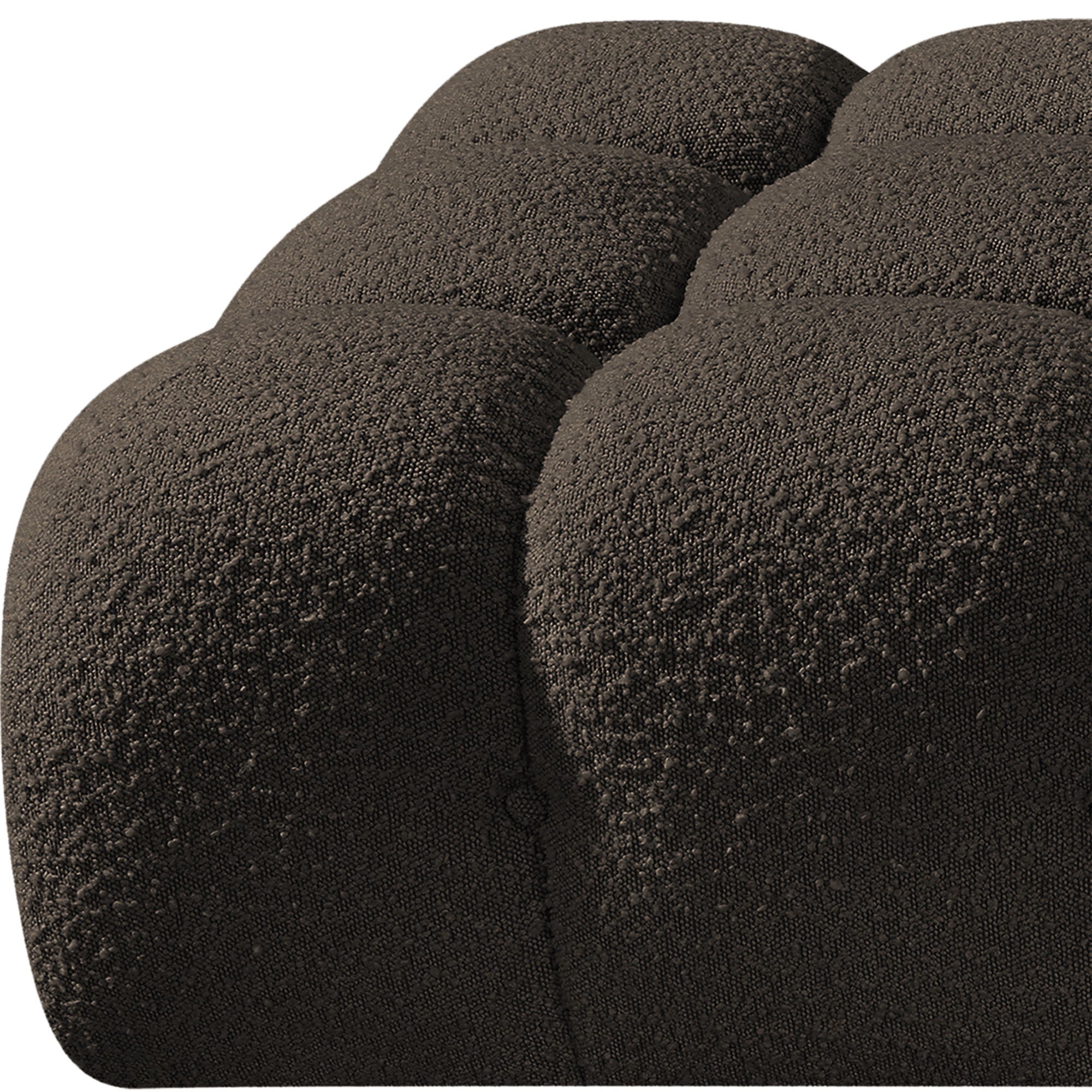 Ames - 3 Piece Boucle Upholstered Modular Sofa With 2 Backless Seats