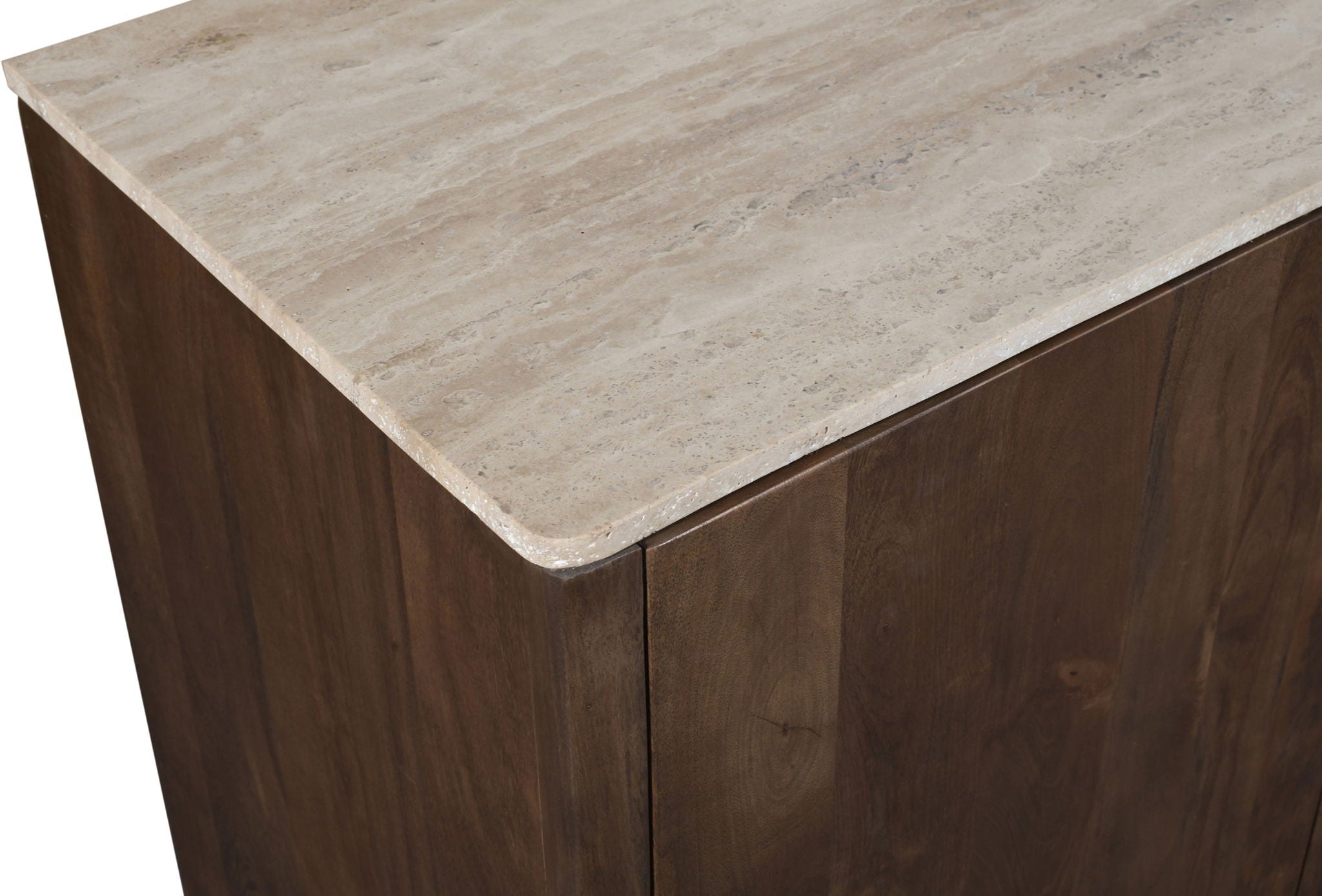 Pietra - Travertine And Mango Wood Sideboard / Buffet - Brown / Beige