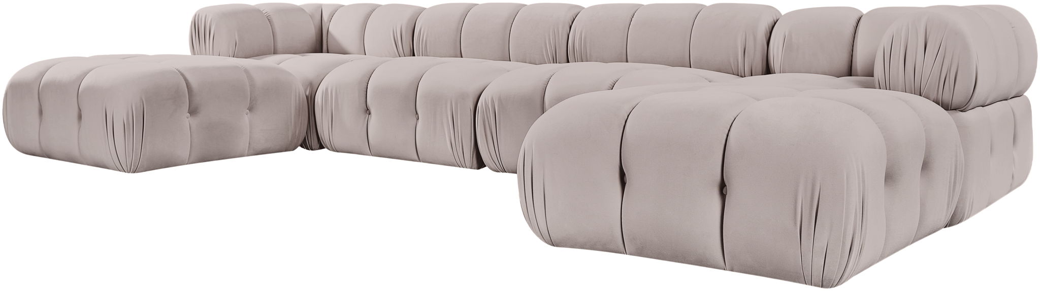 Orin - Velvet 6 Piece Modular Double Chaise Sectional